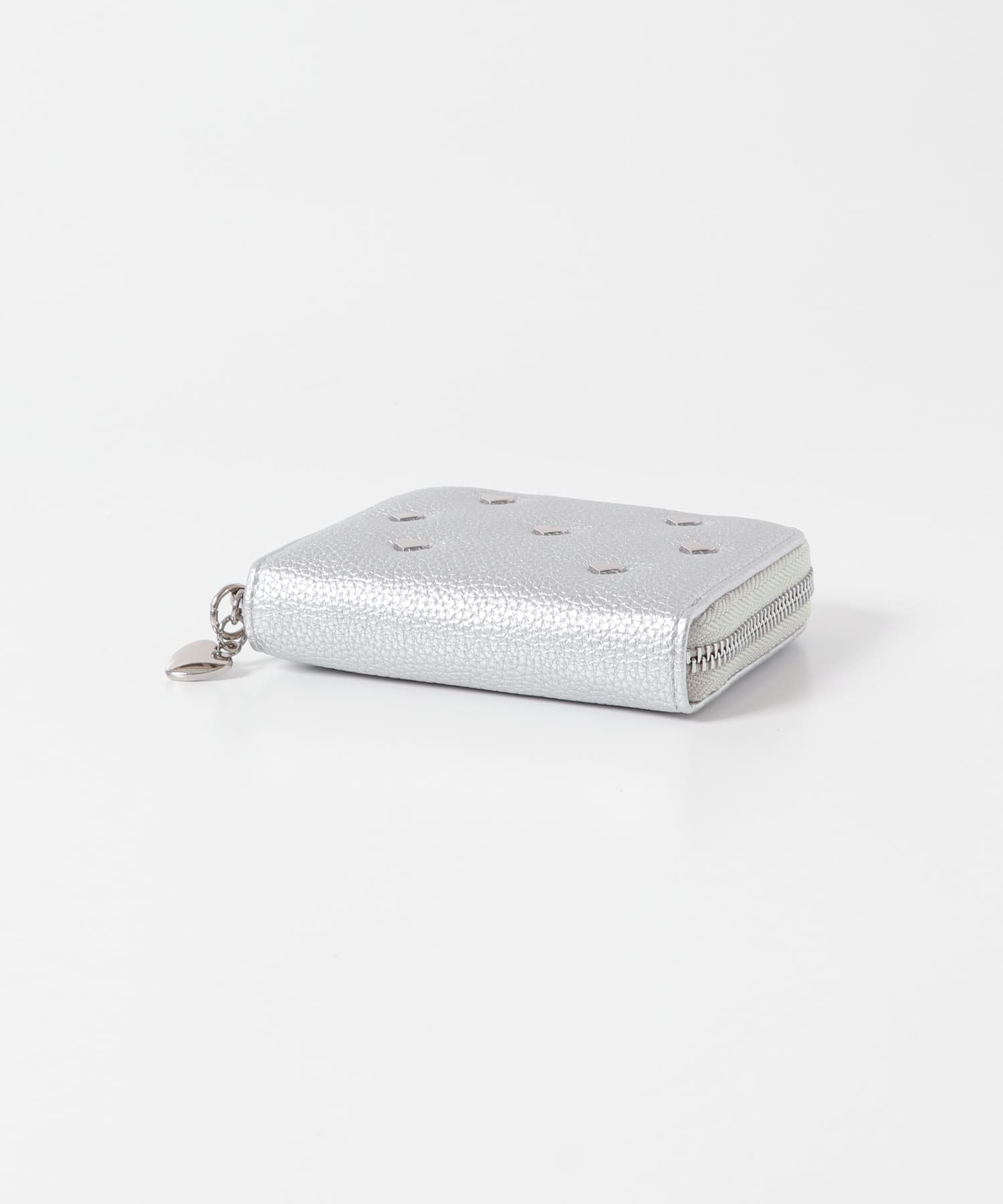 ハートスタッズ二つ折りミニ財布 SILVER one