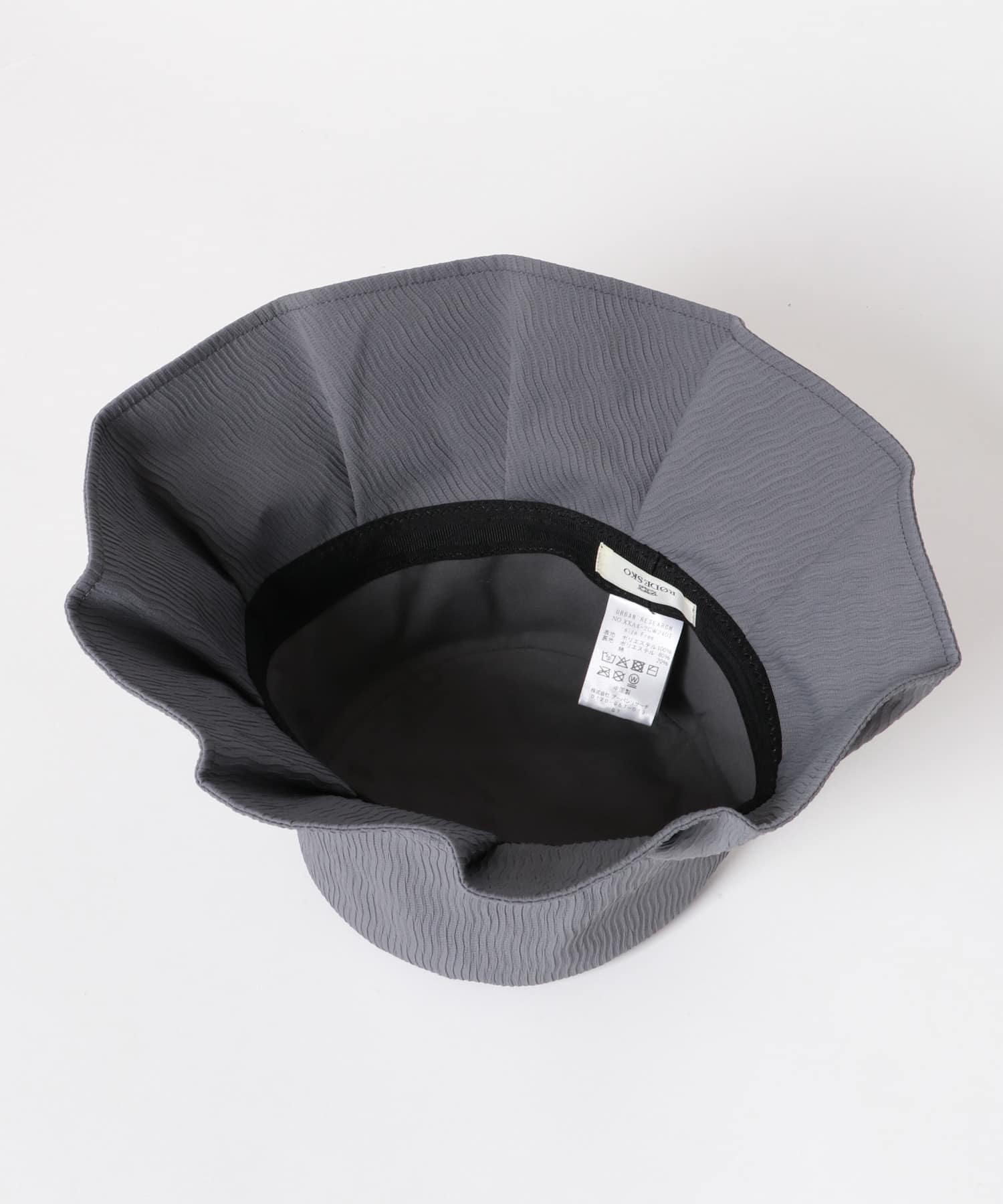 ファブリックギャザーハット CHARCOAL FREE