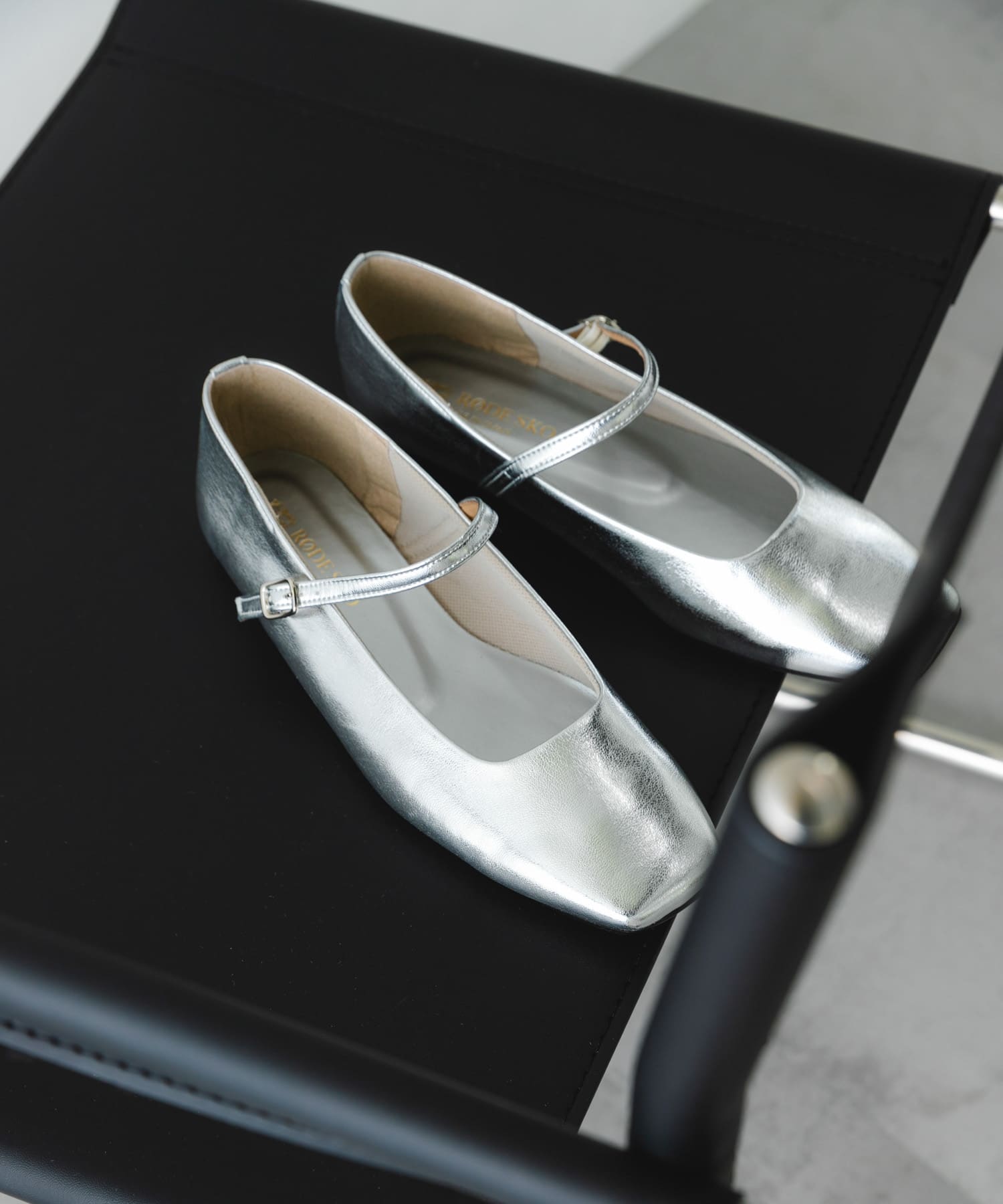 『MADE IN JAPAN』スクエアトゥメリージェーンシューズ SILVER 36
