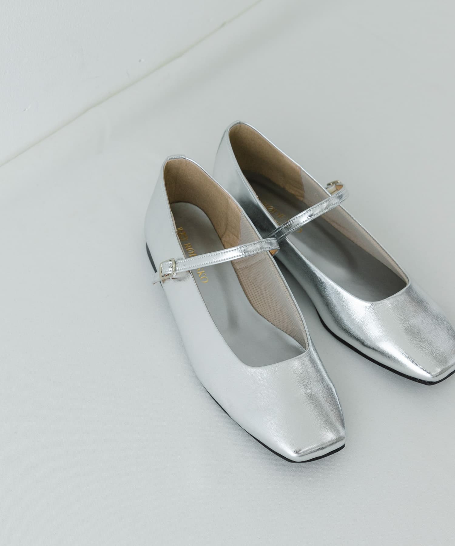 『MADE IN JAPAN』スクエアトゥメリージェーンシューズ SILVER 37