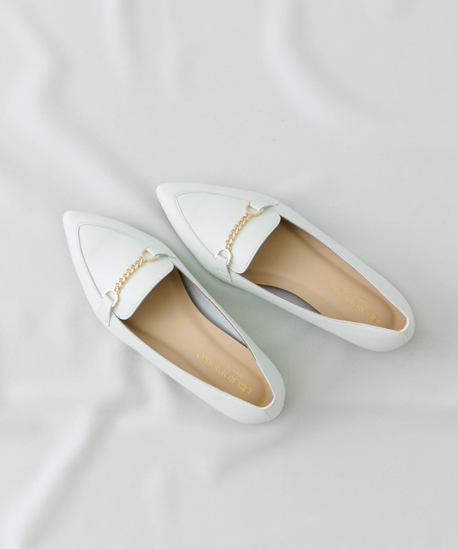 『MADE IN JAPAN』プチチェーンフラットシューズ WHITE 36