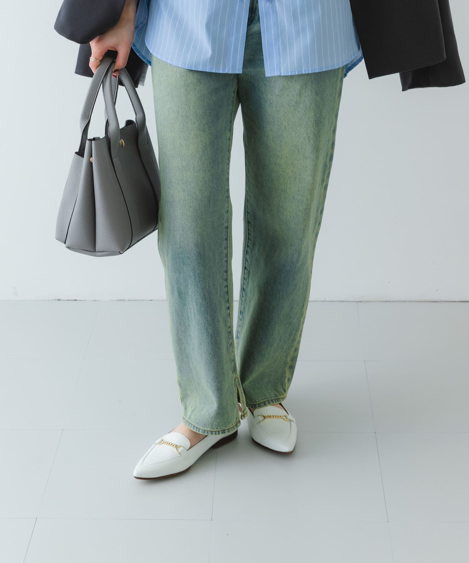 『MADE IN JAPAN』プチチェーンフラットシューズ WHITE 36