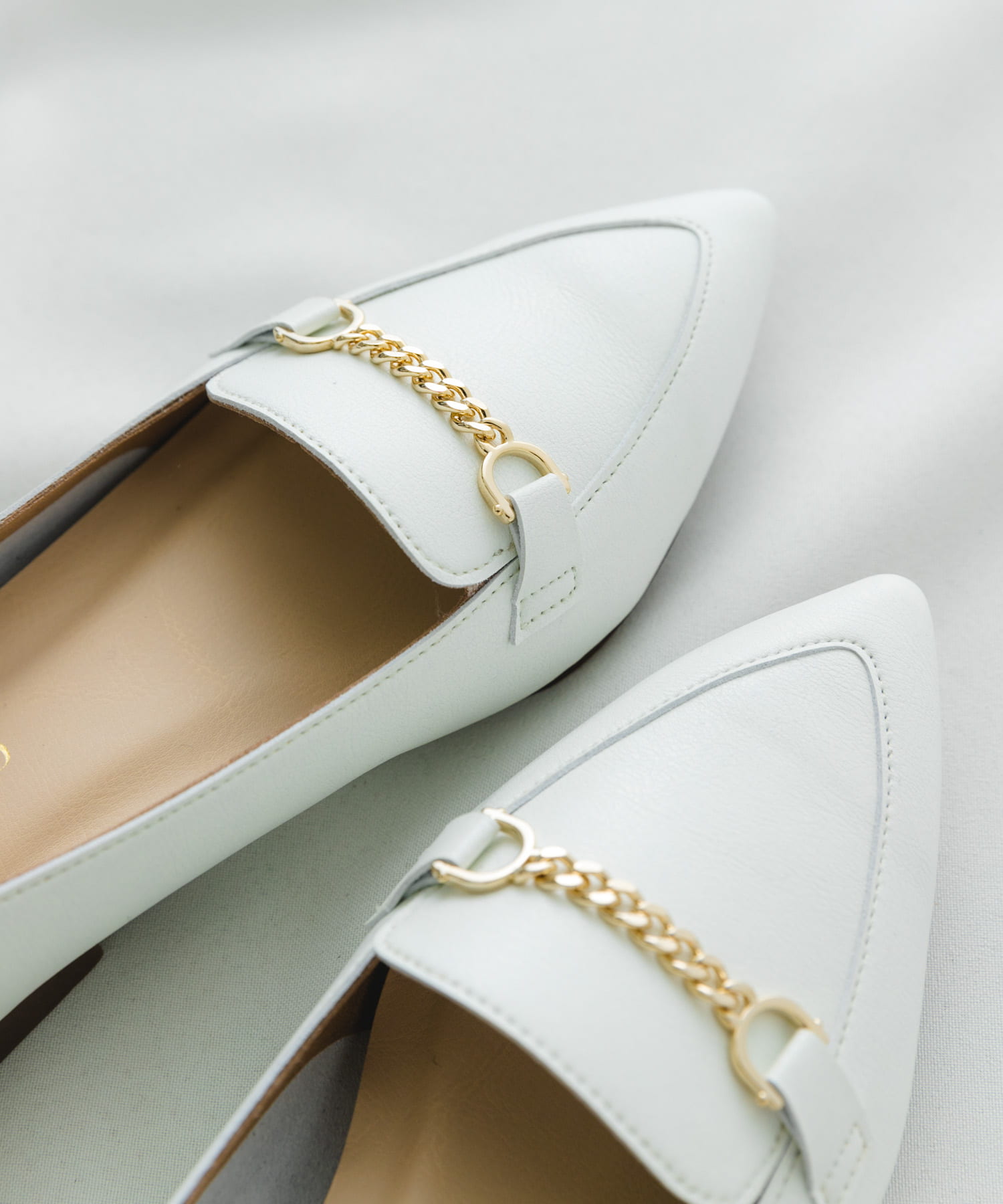 『MADE IN JAPAN』プチチェーンフラットシューズ WHITE 37