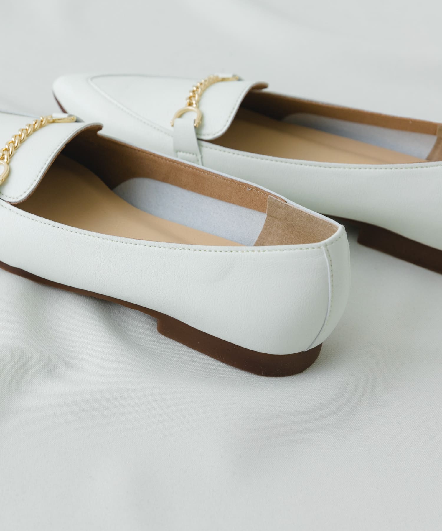 『MADE IN JAPAN』プチチェーンフラットシューズ WHITE 37