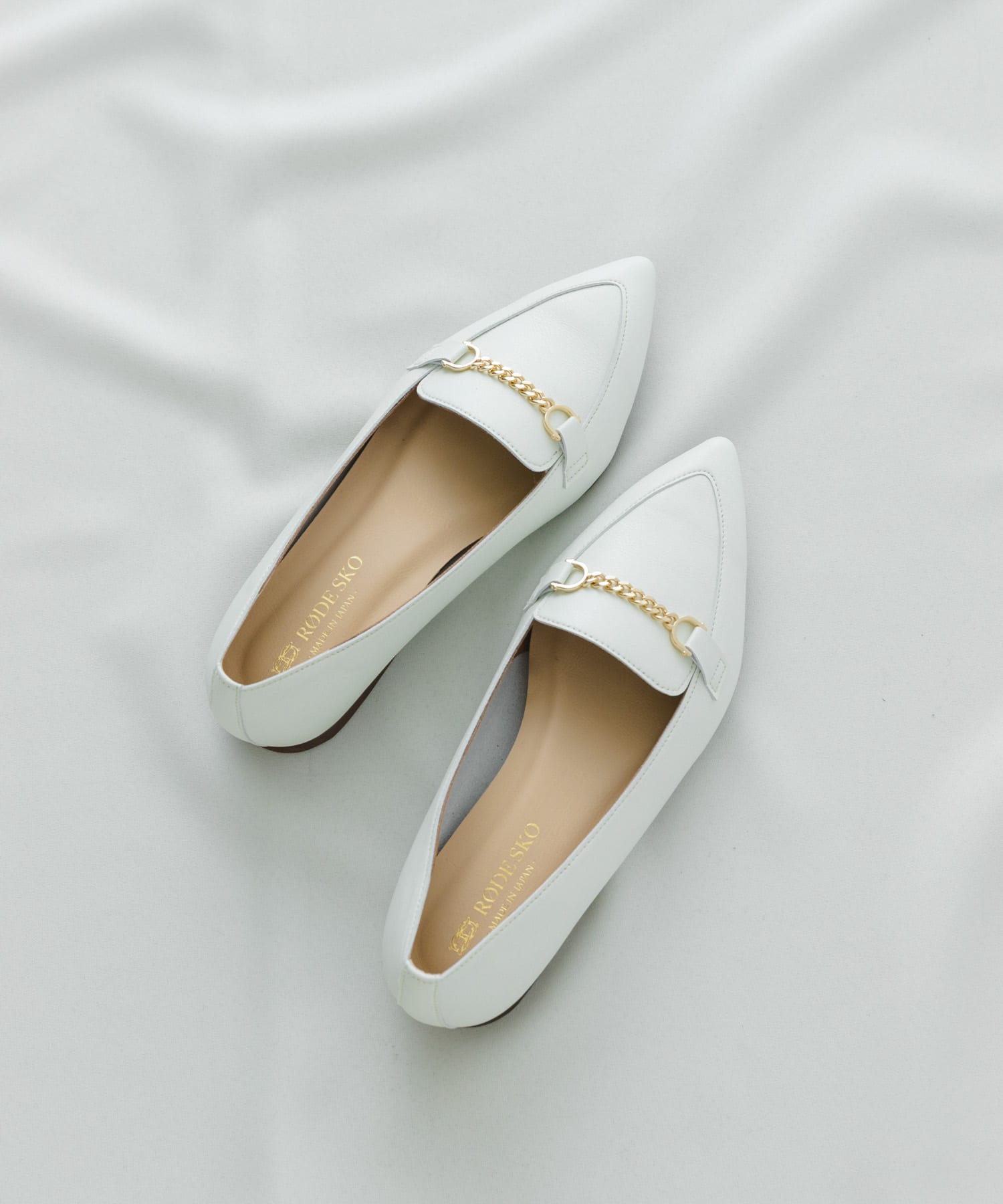『MADE IN JAPAN』プチチェーンフラットシューズ WHITE 37