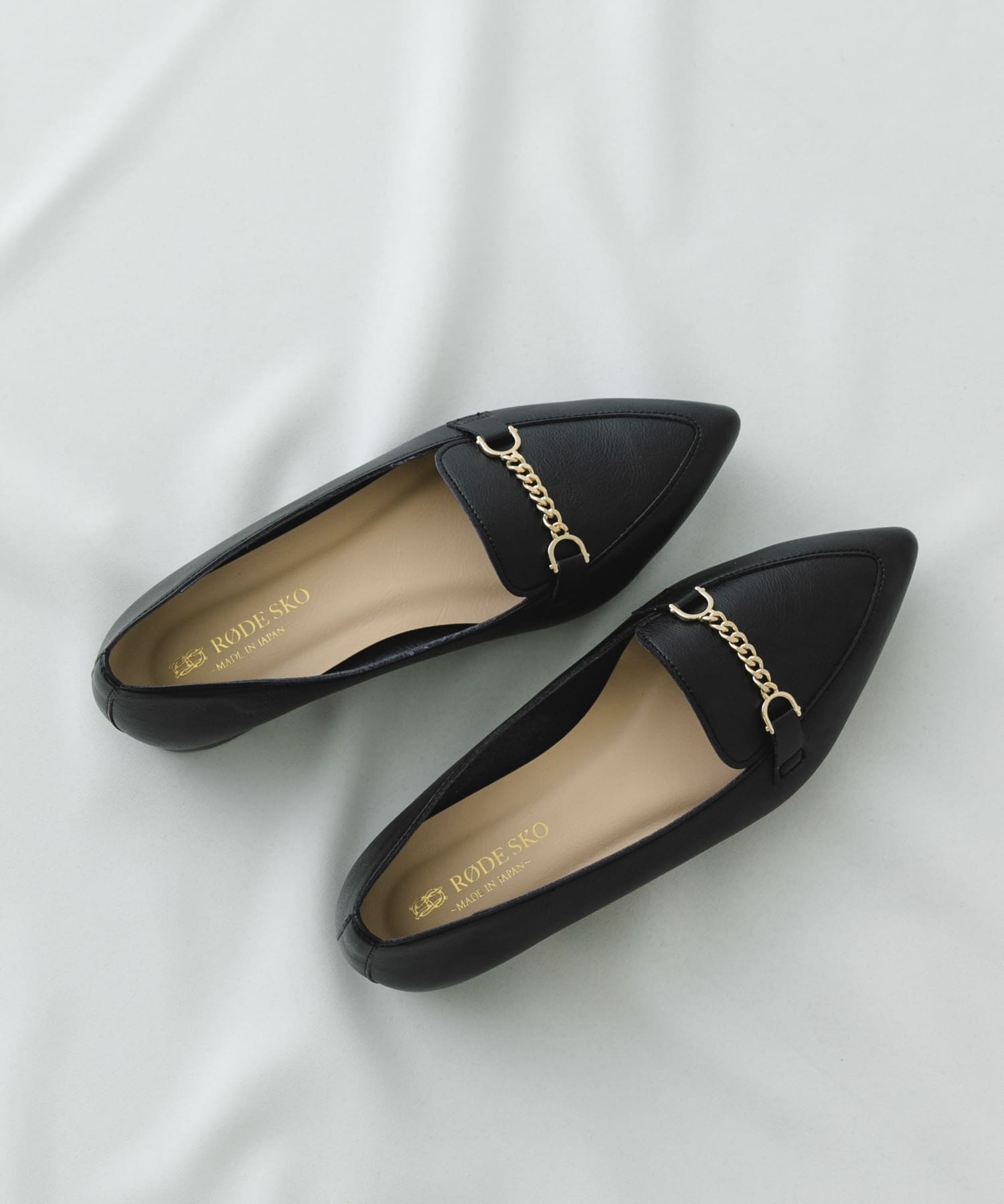 『MADE IN JAPAN』プチチェーンフラットシューズ BLACK 36