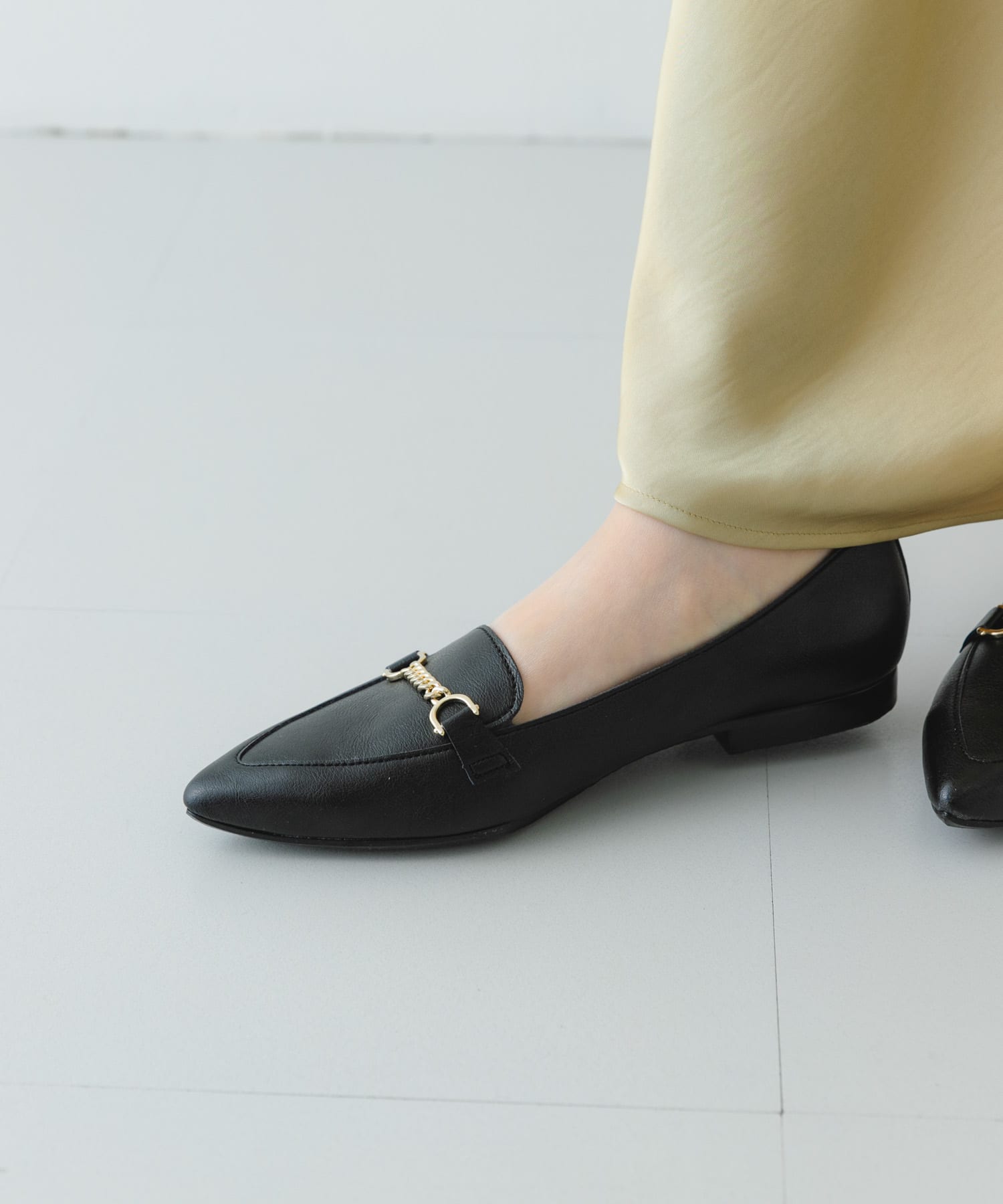 『MADE IN JAPAN』プチチェーンフラットシューズ BLACK 36