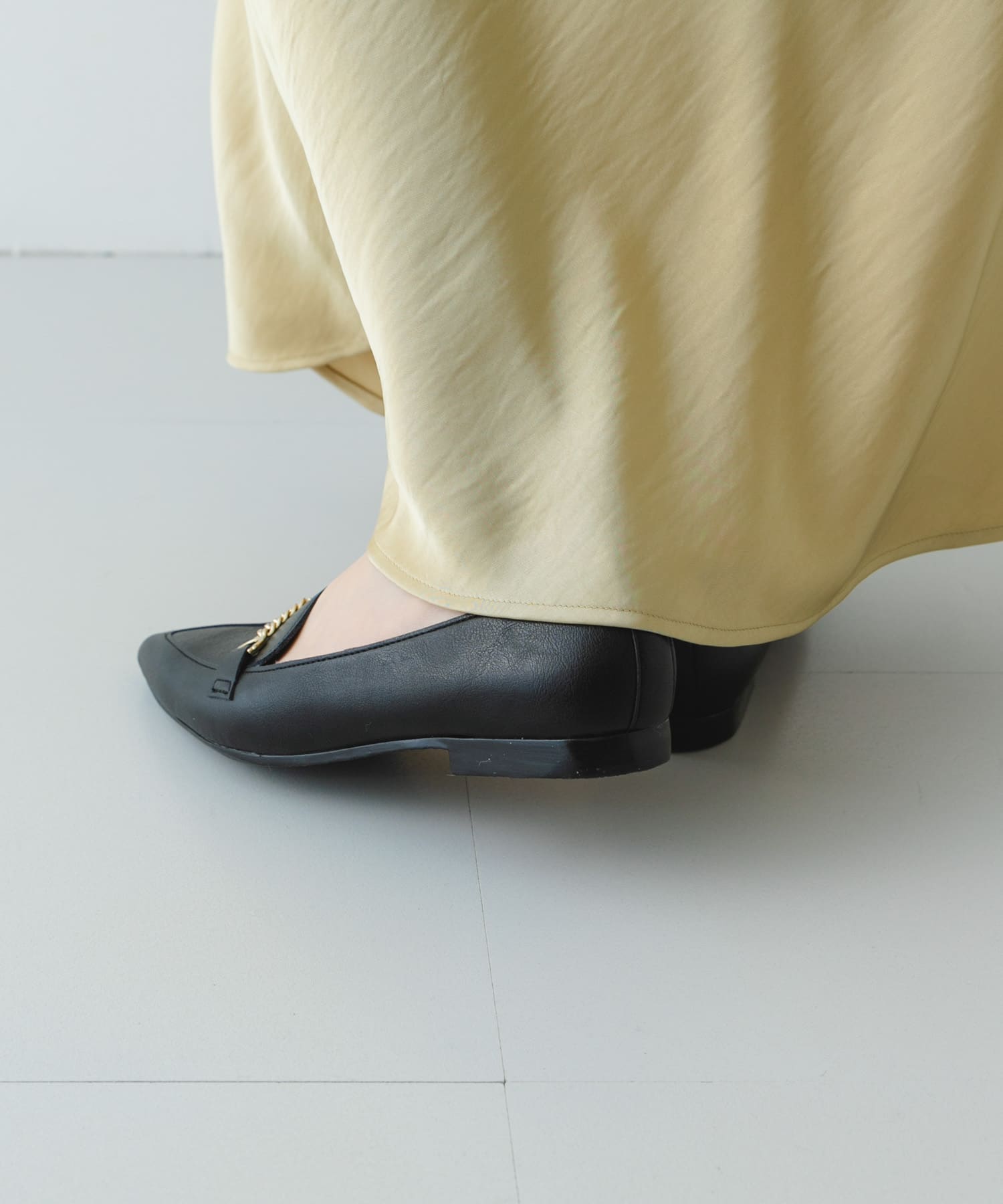 『MADE IN JAPAN』プチチェーンフラットシューズ BLACK 36