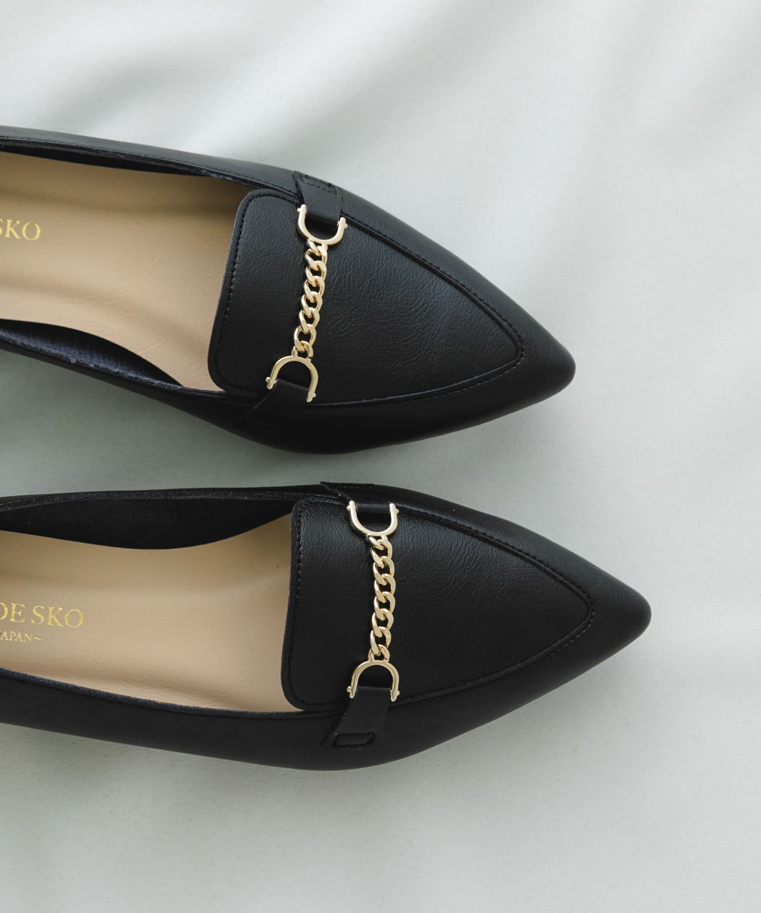 『MADE IN JAPAN』プチチェーンフラットシューズ BLACK 37