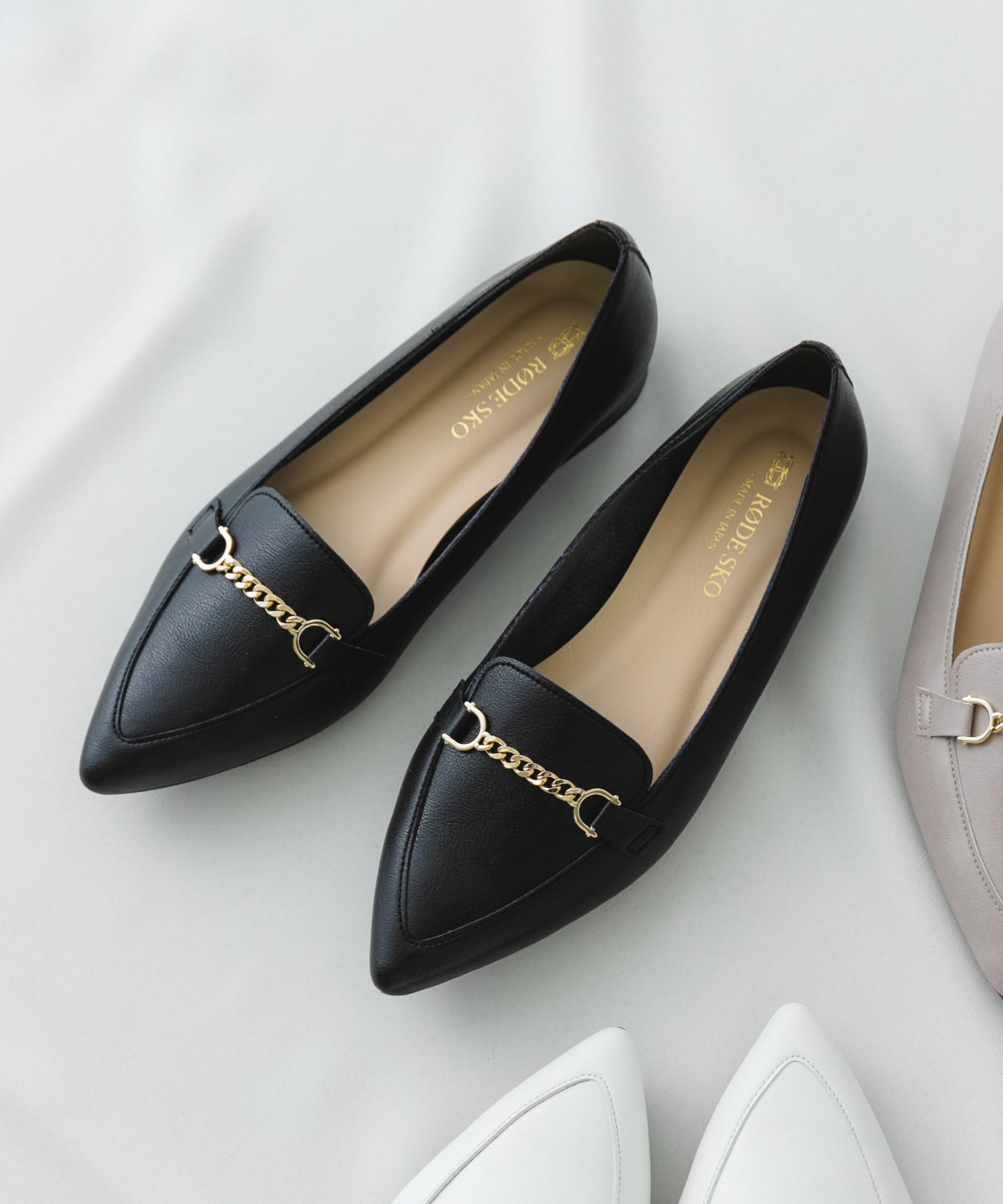 『MADE IN JAPAN』プチチェーンフラットシューズ BLACK 37