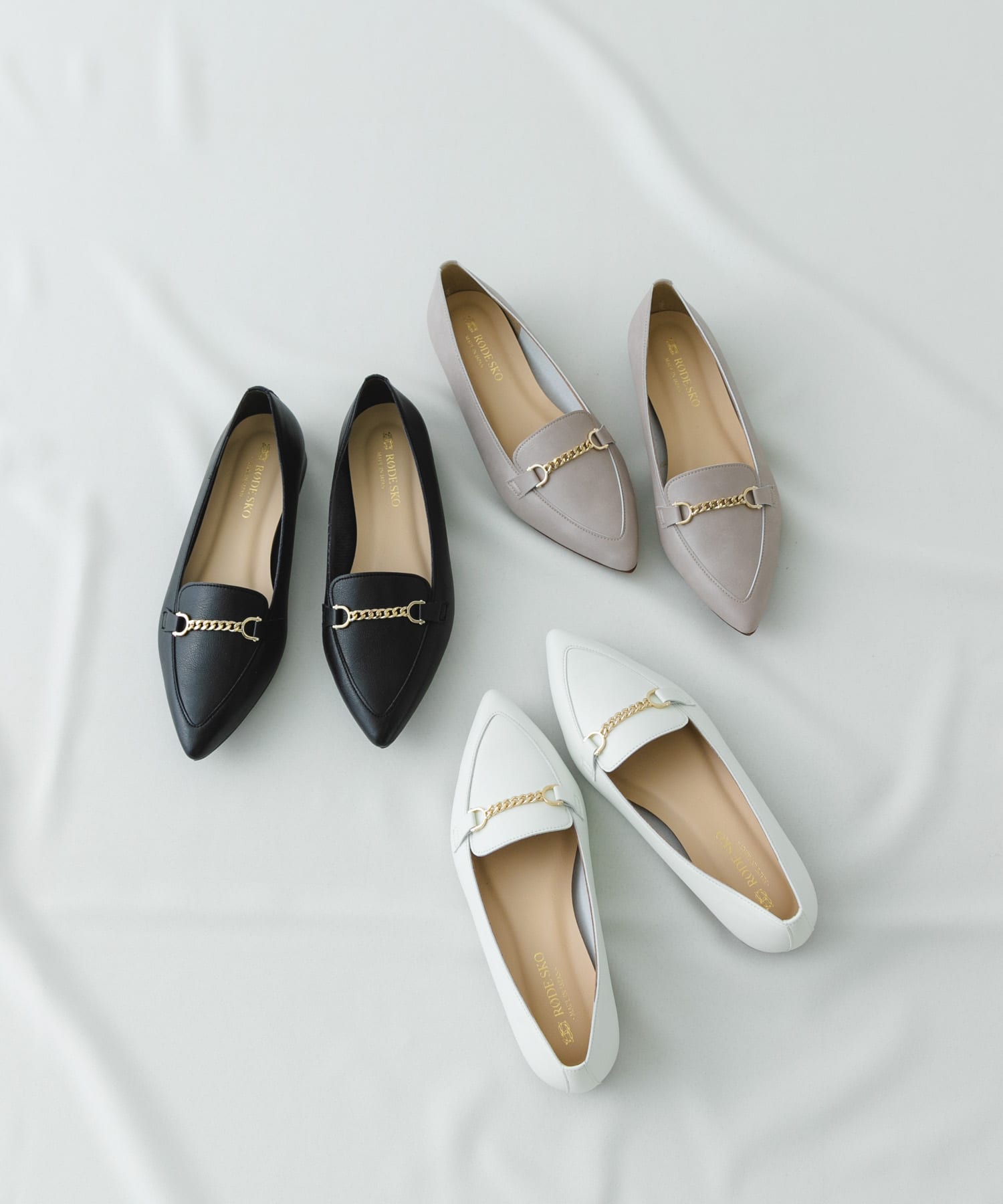 『MADE IN JAPAN』プチチェーンフラットシューズ BLACK 37