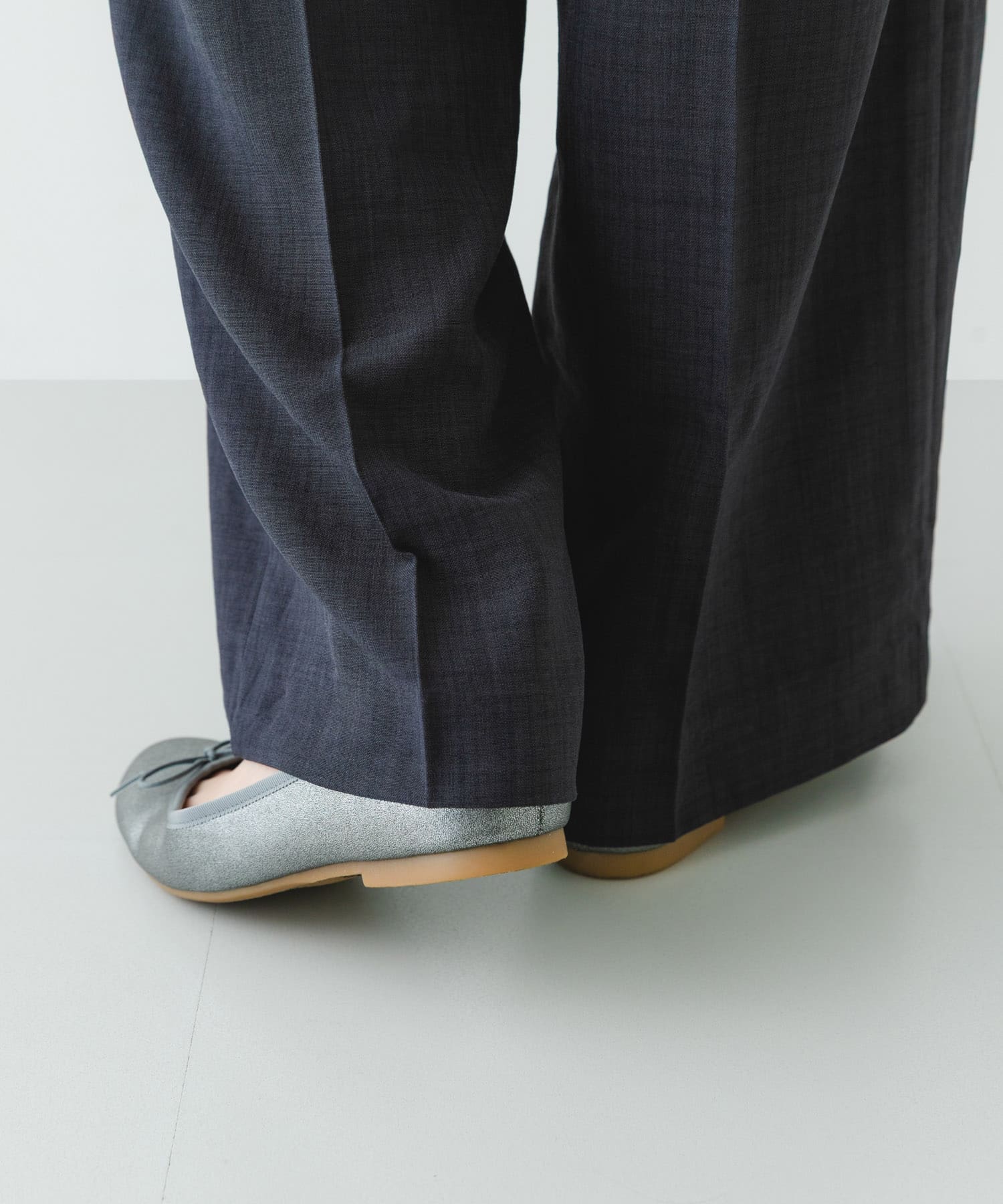 『MADE IN JAPAN』プレーンバレエシューズ SILVER 37