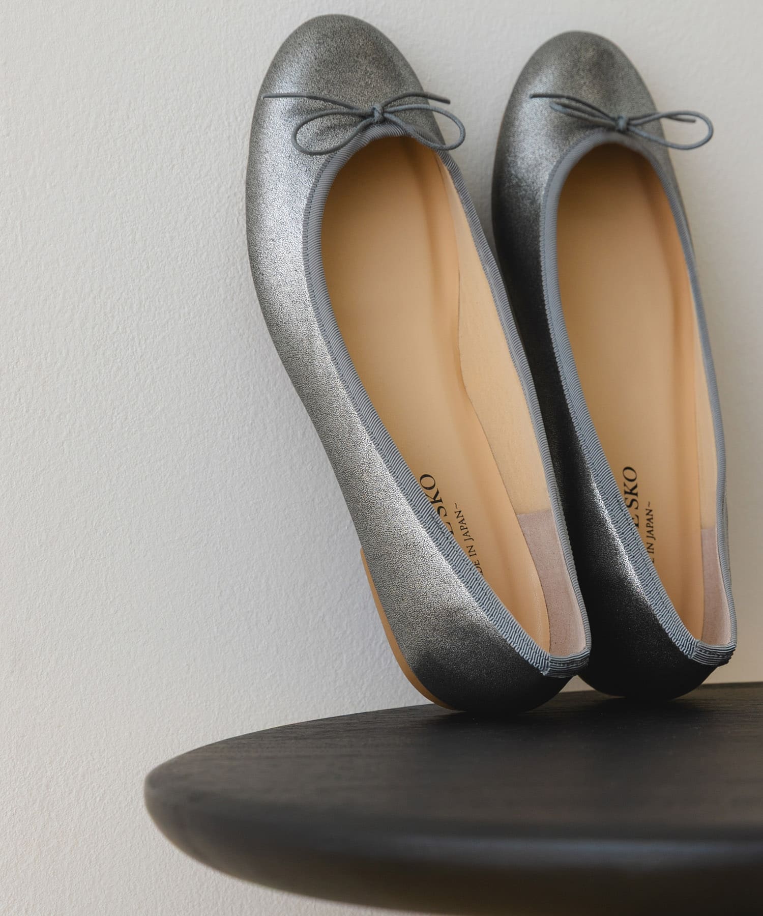 『MADE IN JAPAN』プレーンバレエシューズ SILVER 35