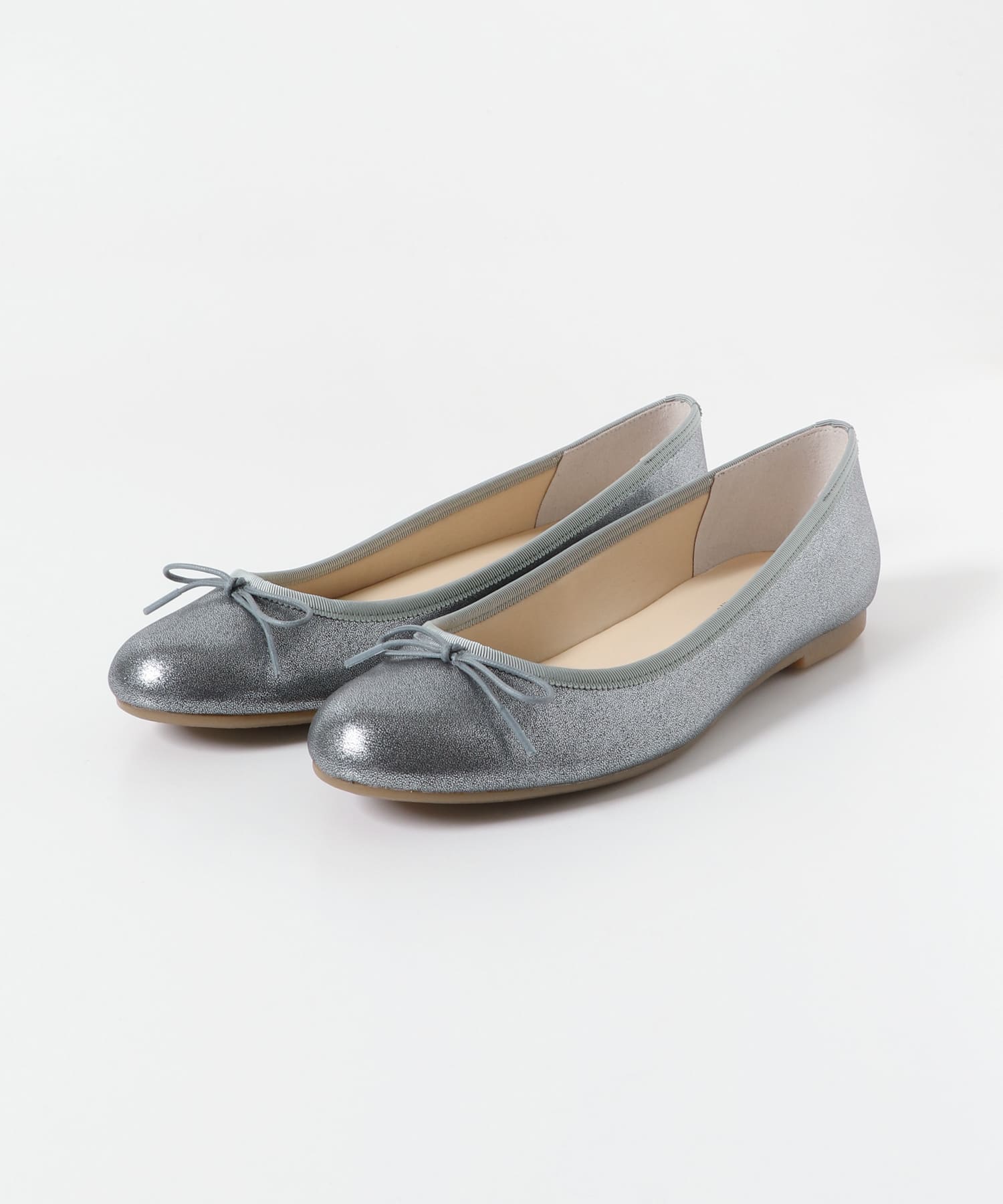 『MADE IN JAPAN』プレーンバレエシューズ SILVER 35