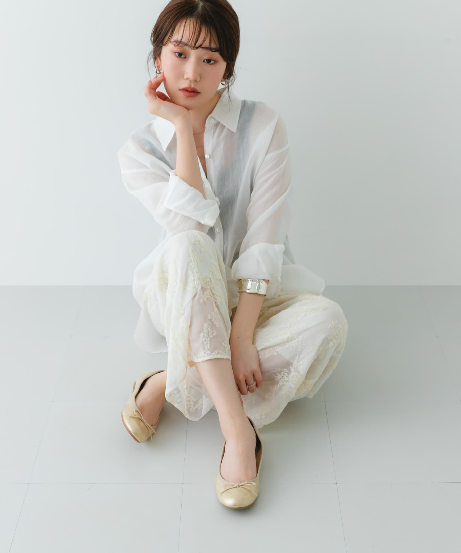 『MADE IN JAPAN』プレーンバレエシューズ GOLD 35