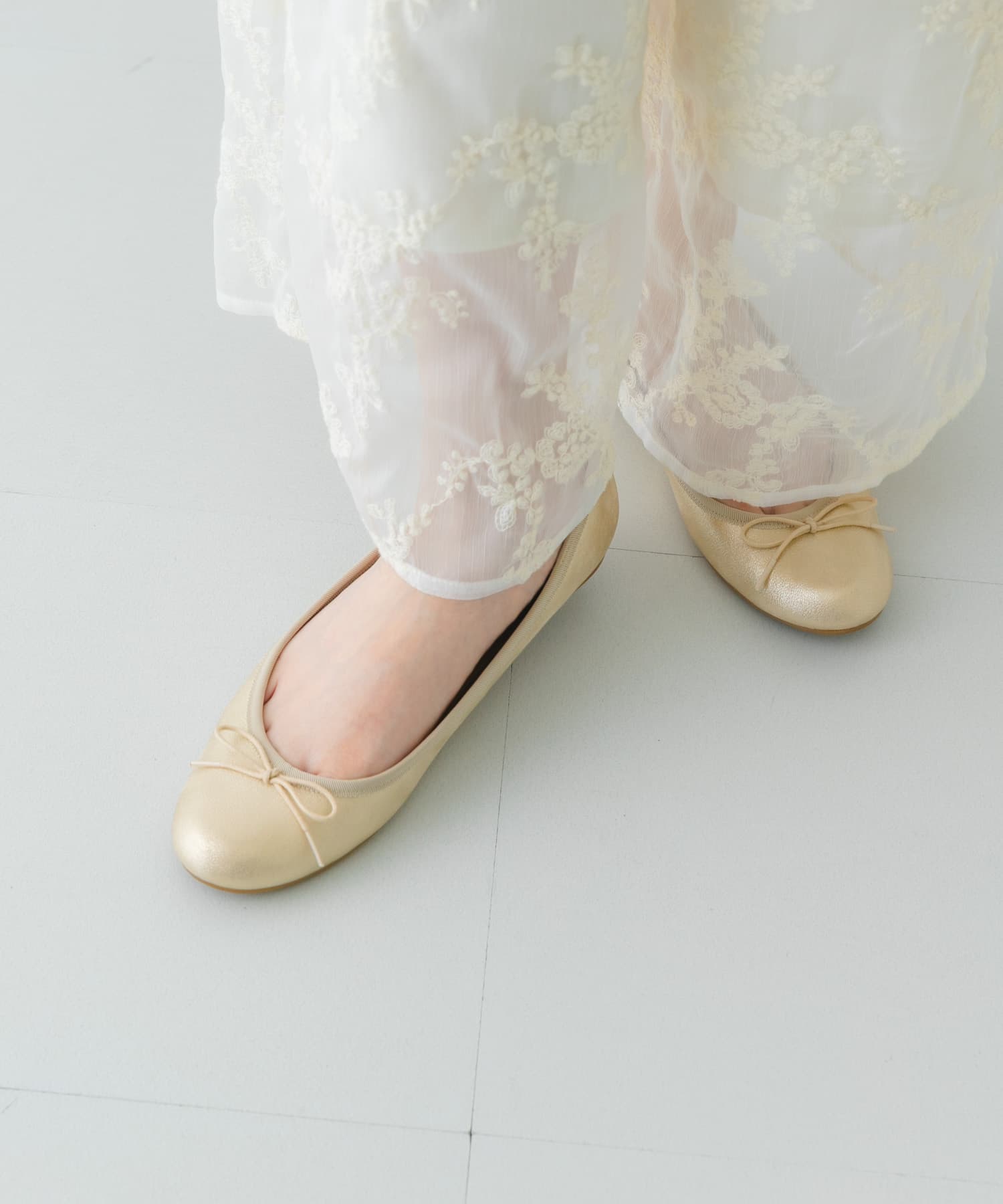 『MADE IN JAPAN』プレーンバレエシューズ GOLD 35