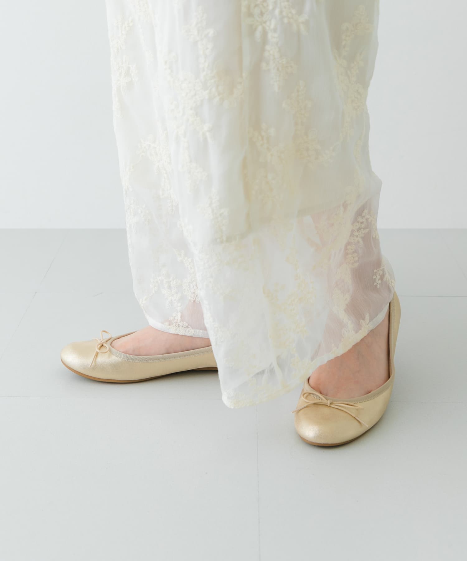 『MADE IN JAPAN』プレーンバレエシューズ GOLD 35