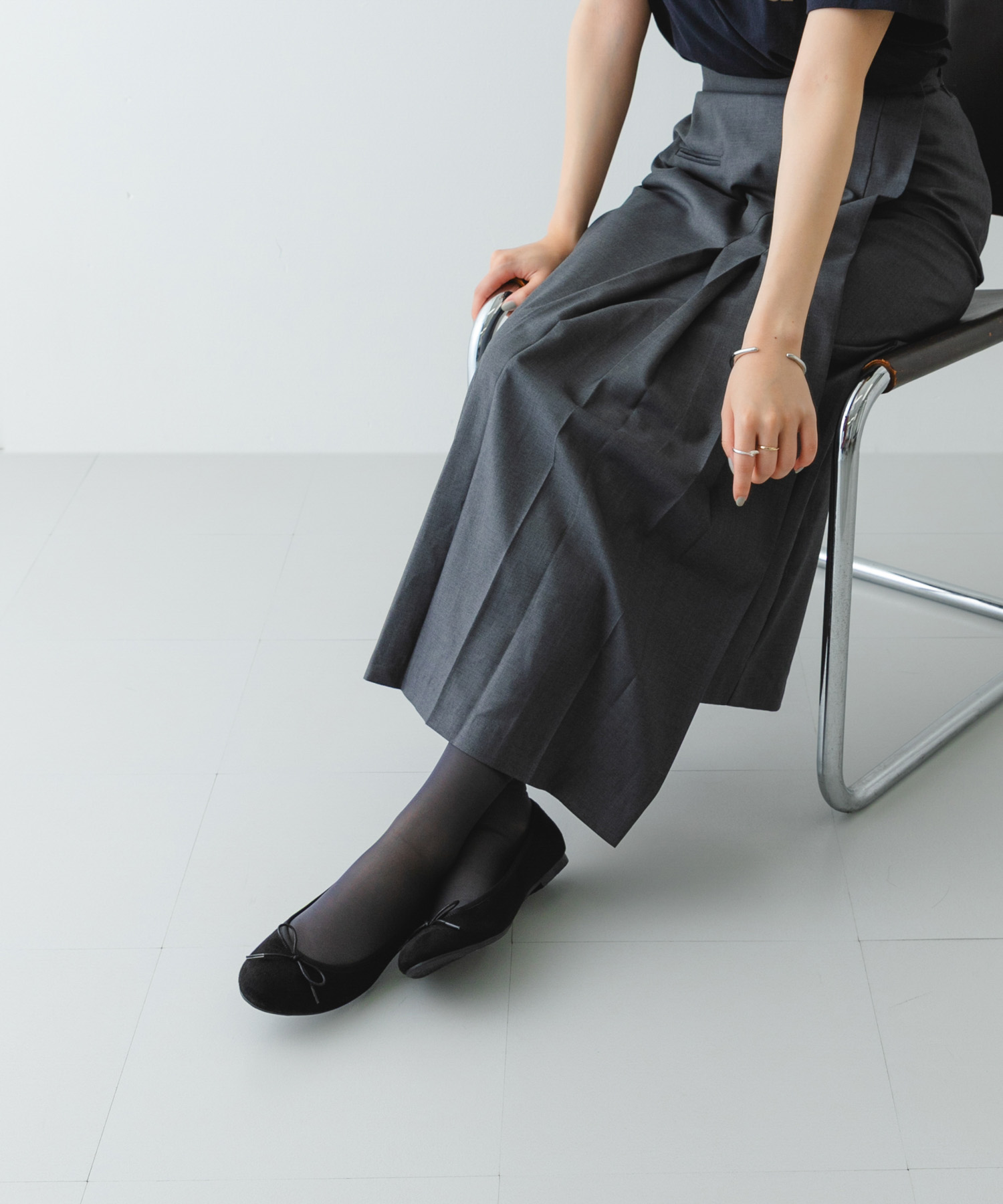 『MADE IN JAPAN』プレーンバレエシューズ BLACK/S 36