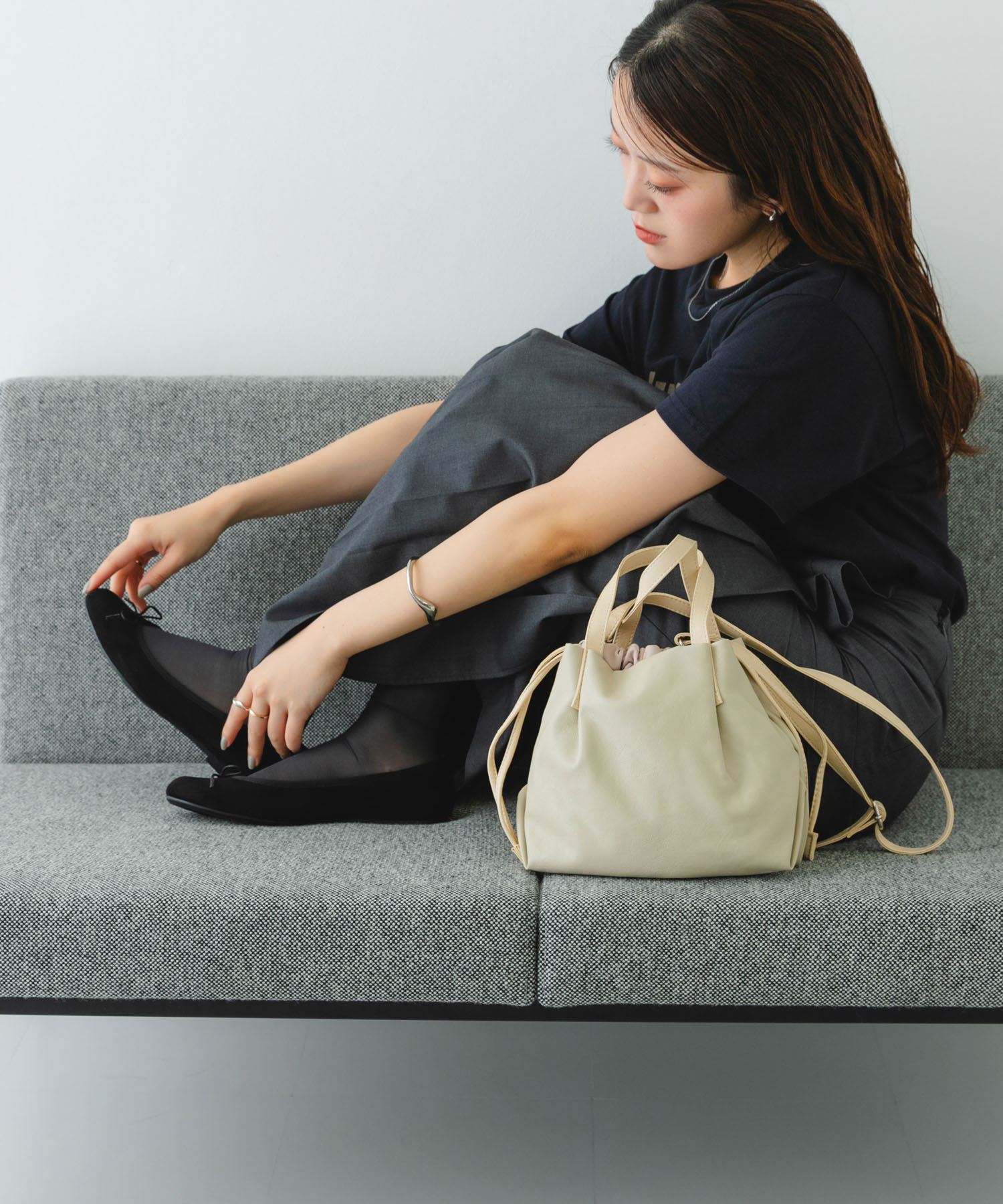 『MADE IN JAPAN』プレーンバレエシューズ BLACK/S 37