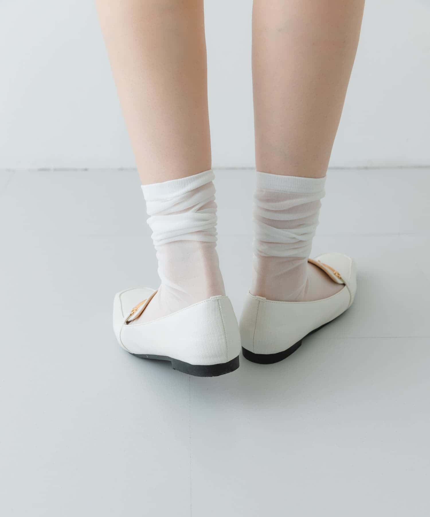 『MADE IN JAPAN』 スクエアトゥ細ビットローファー IVORY 36