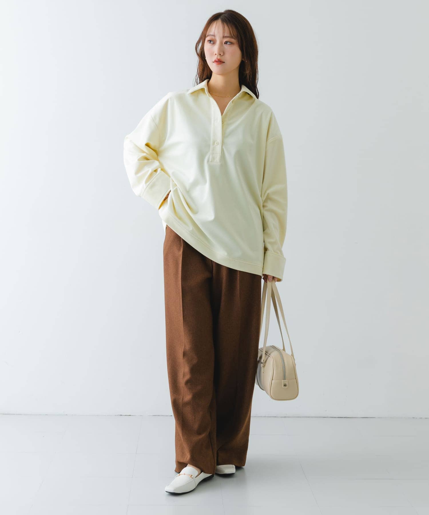 『MADE IN JAPAN』 スクエアトゥ細ビットローファー IVORY 36
