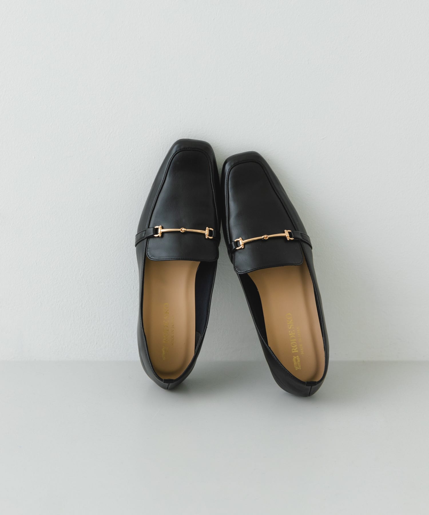 『MADE IN JAPAN』 スクエアトゥ細ビットローファー BLACK 36