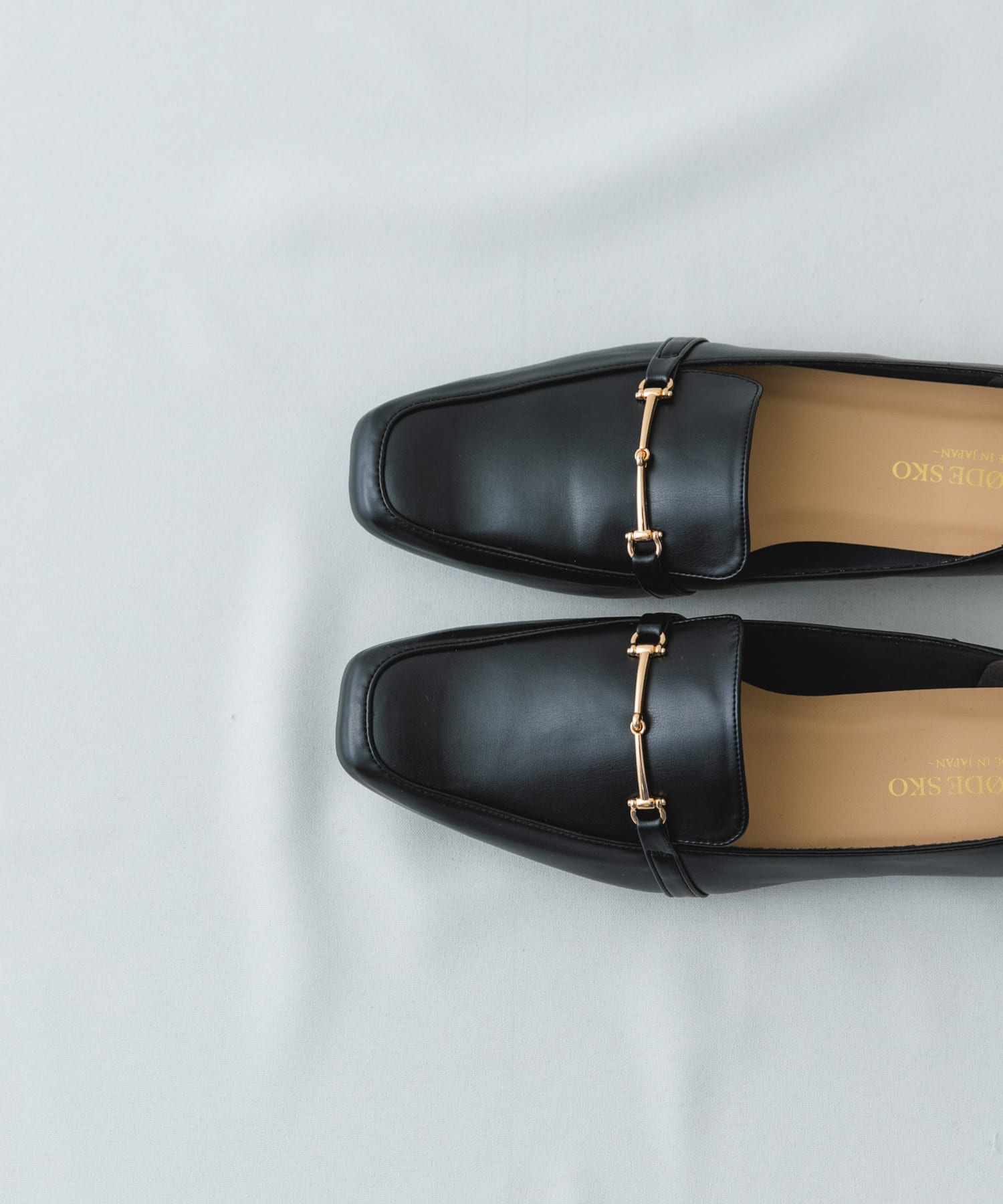 『MADE IN JAPAN』 スクエアトゥ細ビットローファー BLACK 37