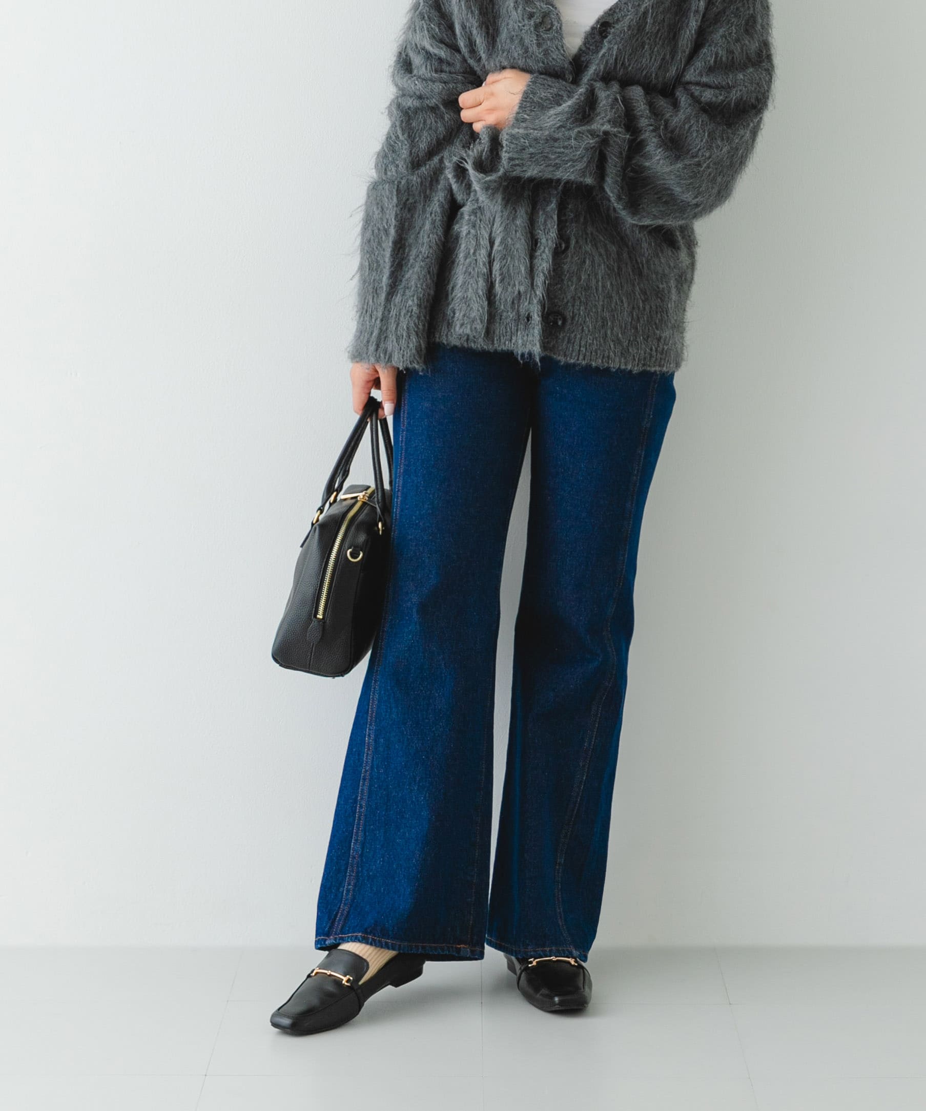 『MADE IN JAPAN』 スクエアトゥ細ビットローファー BLACK 36