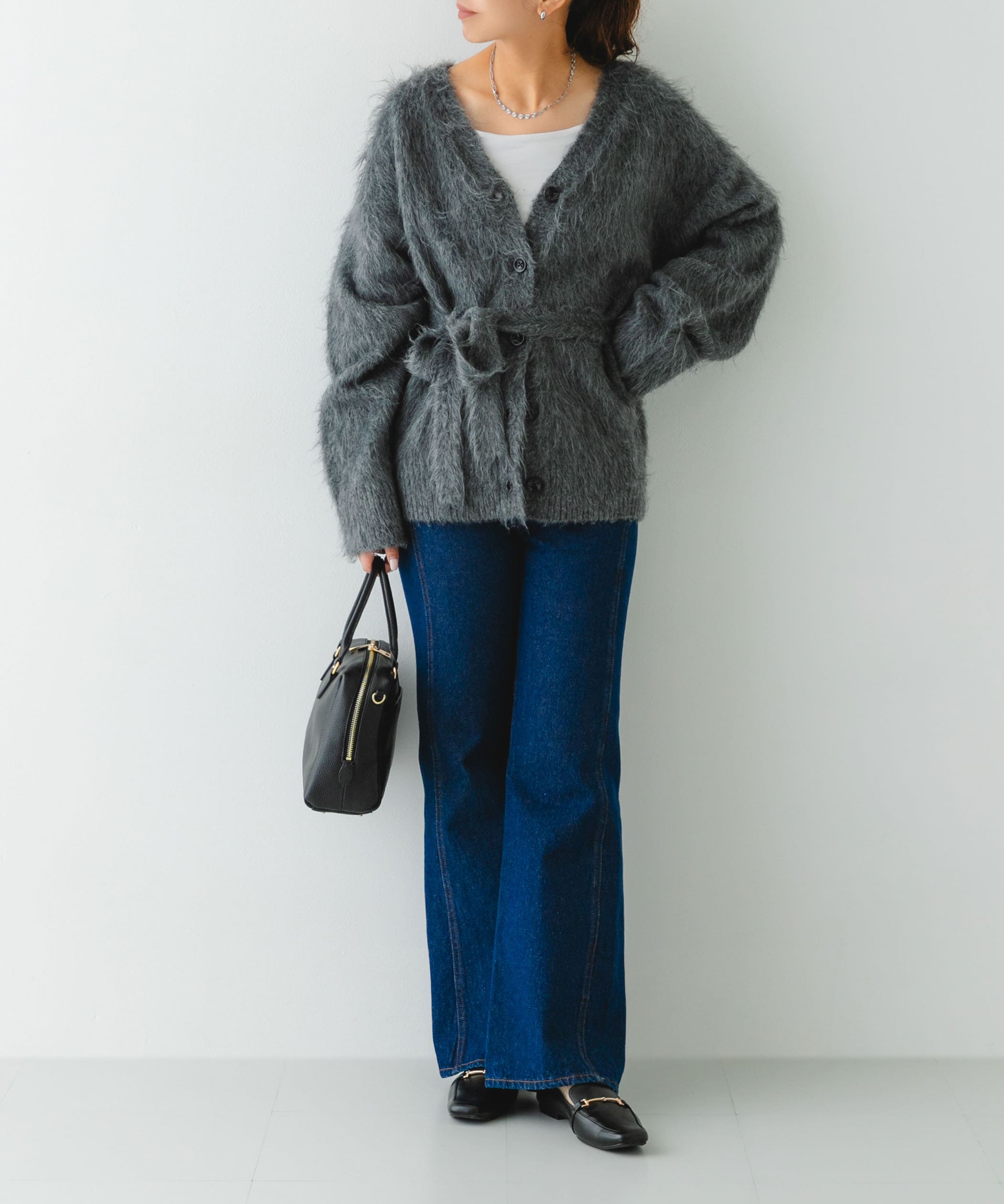 『MADE IN JAPAN』 スクエアトゥ細ビットローファー BLACK 36