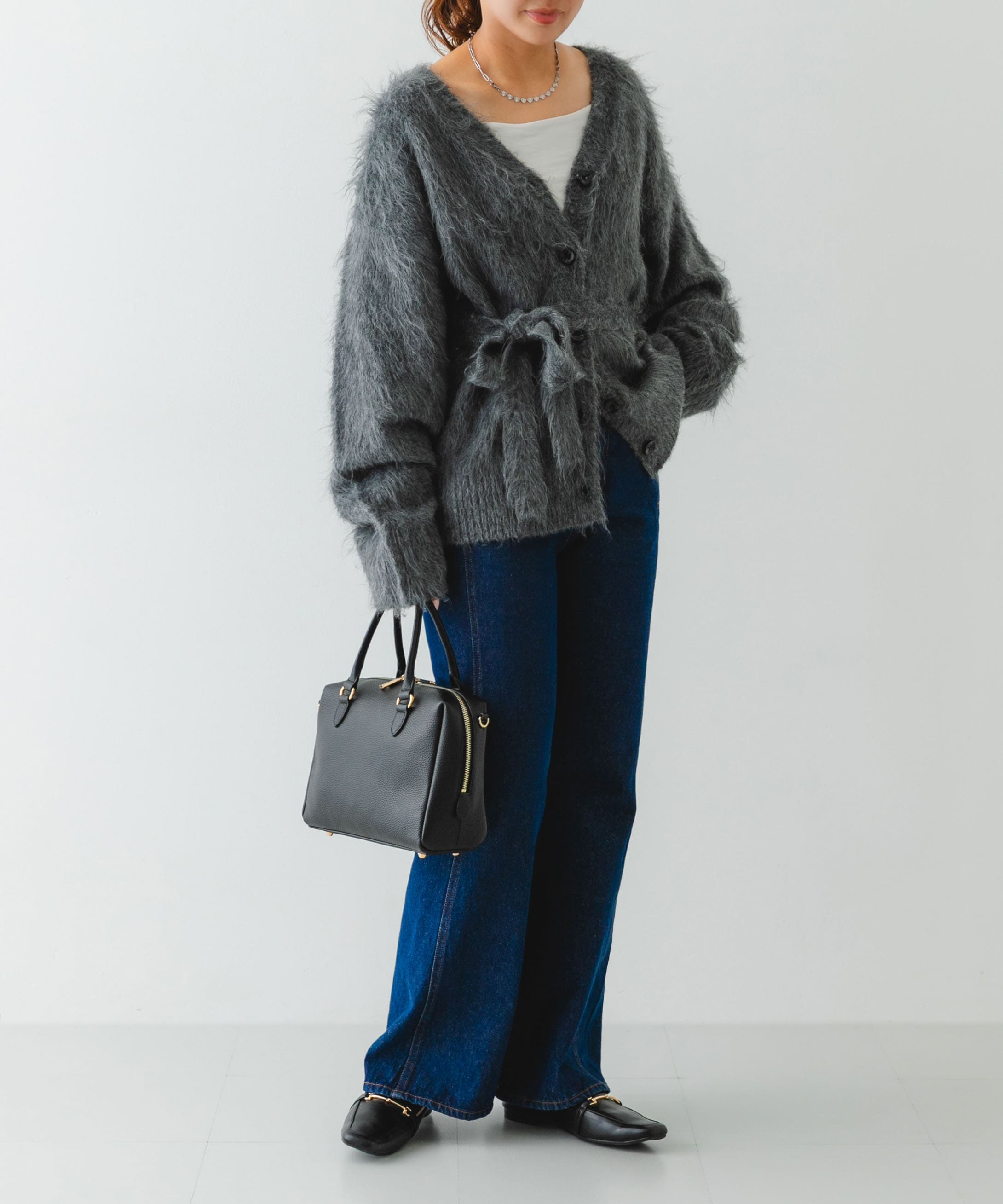 『MADE IN JAPAN』 スクエアトゥ細ビットローファー BLACK 36