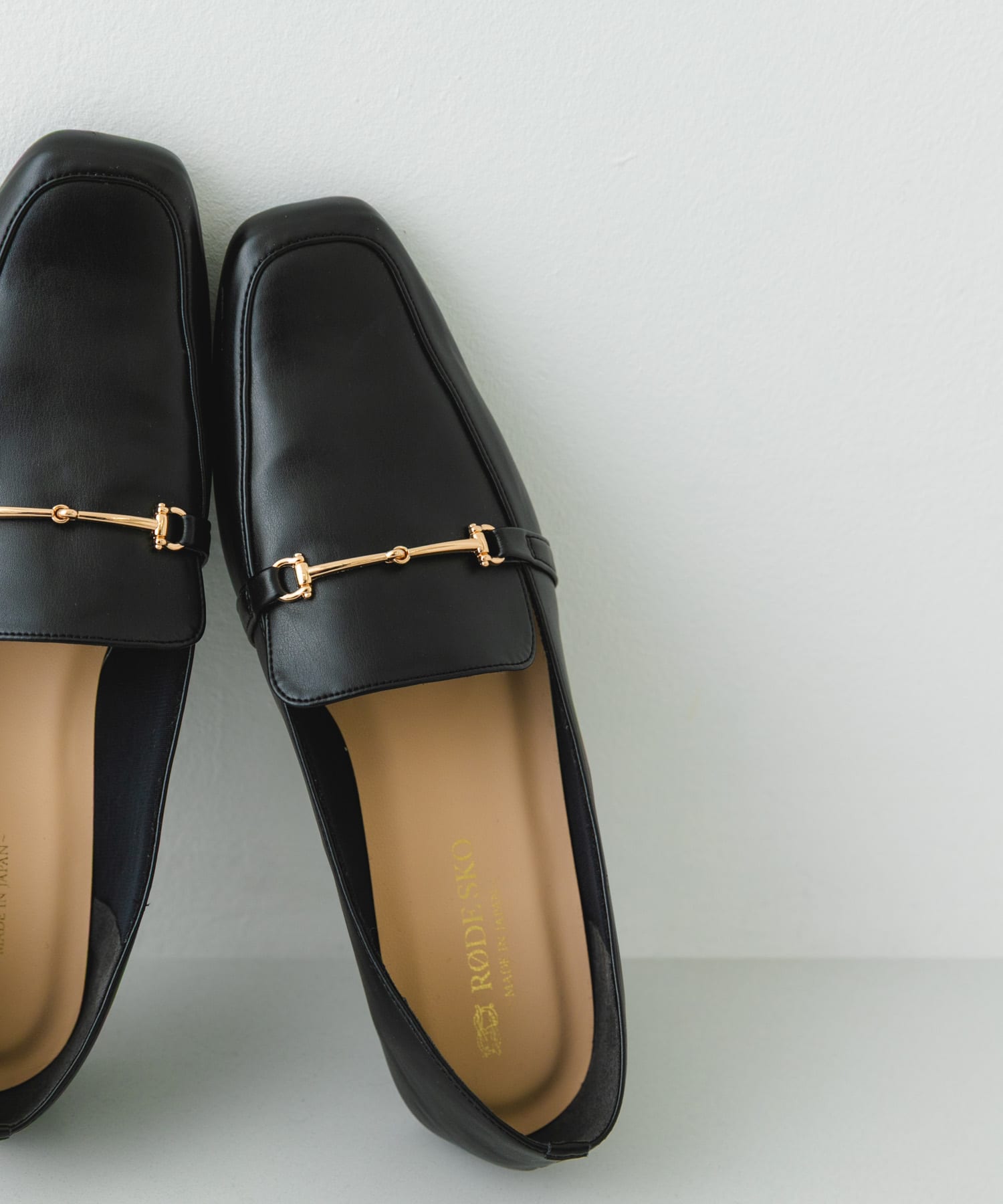 『MADE IN JAPAN』 スクエアトゥ細ビットローファー BLACK 36