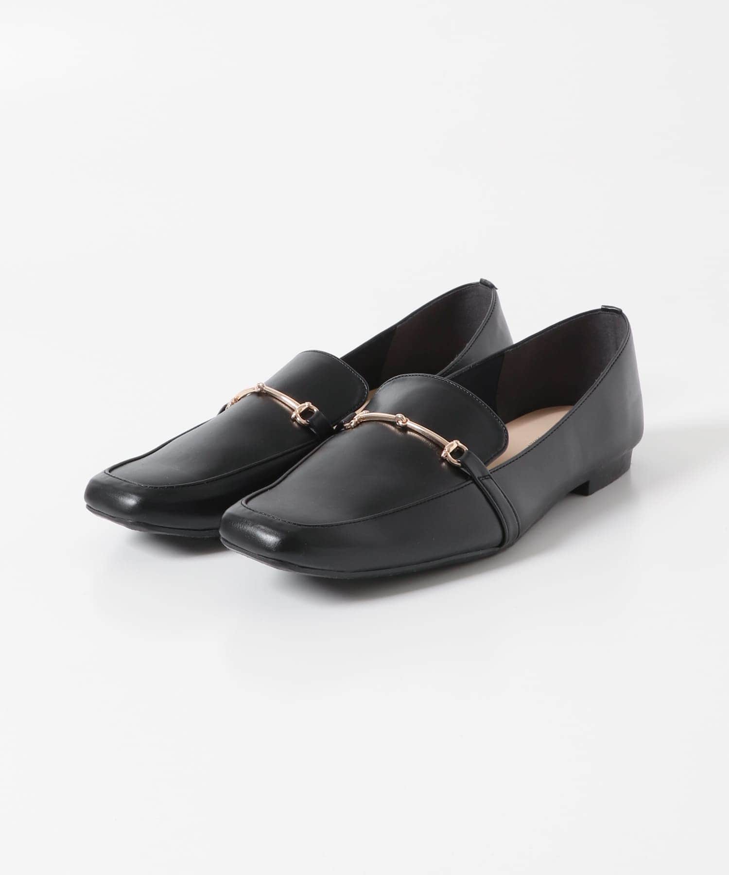 『MADE IN JAPAN』 スクエアトゥ細ビットローファー BLACK 36