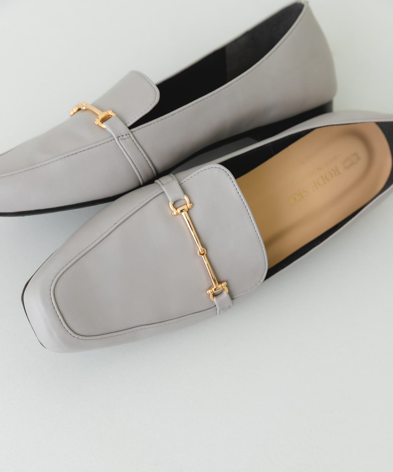 『MADE IN JAPAN』 スクエアトゥ細ビットローファー GRAY 36