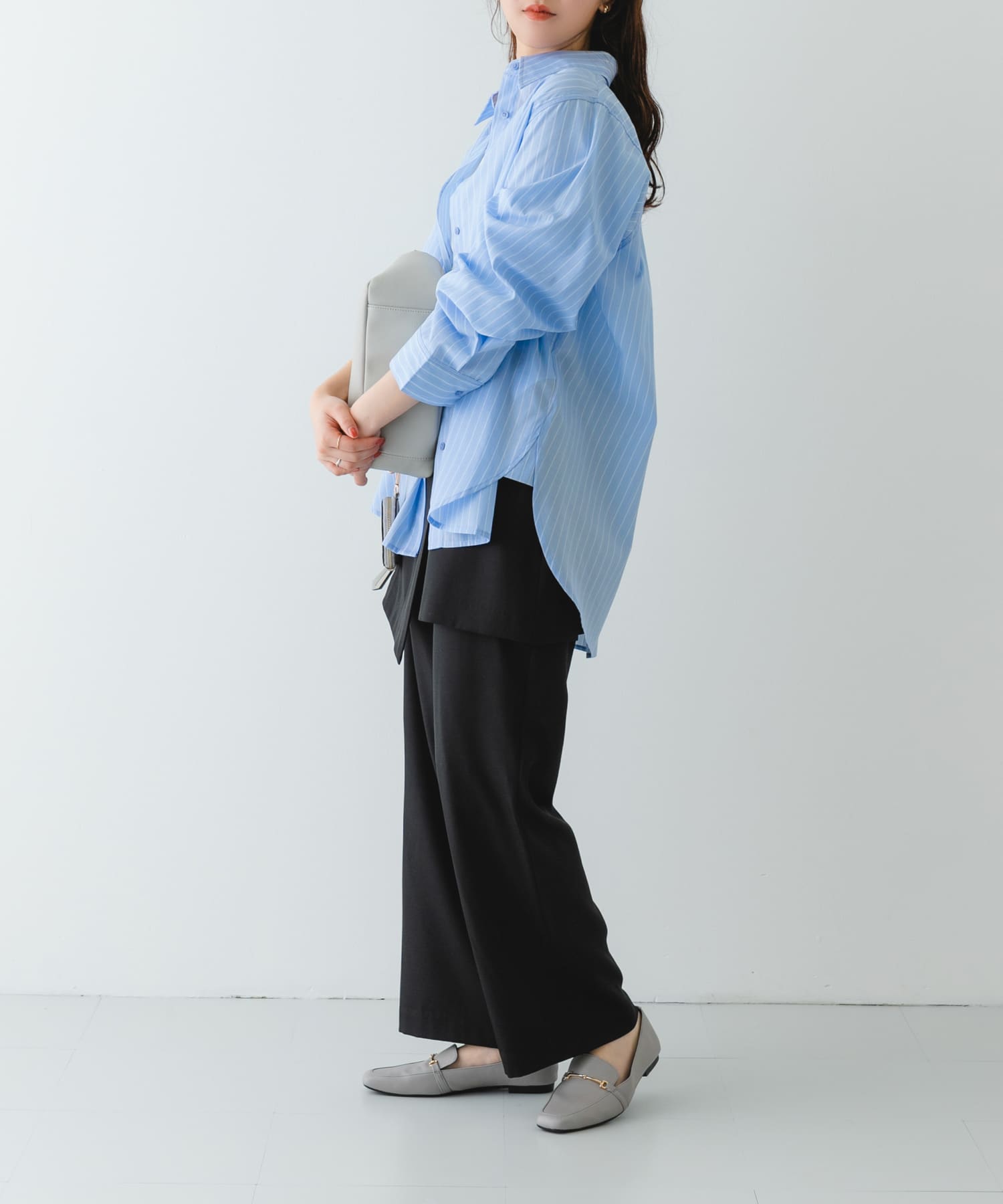 『MADE IN JAPAN』 スクエアトゥ細ビットローファー GRAY 36