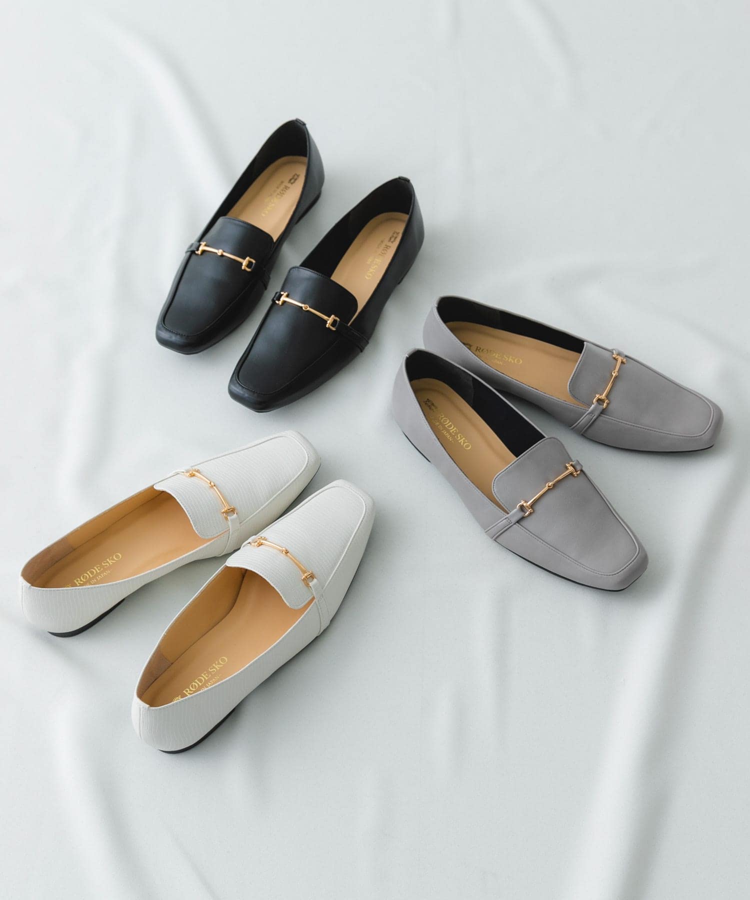 『MADE IN JAPAN』 スクエアトゥ細ビットローファー GRAY 37