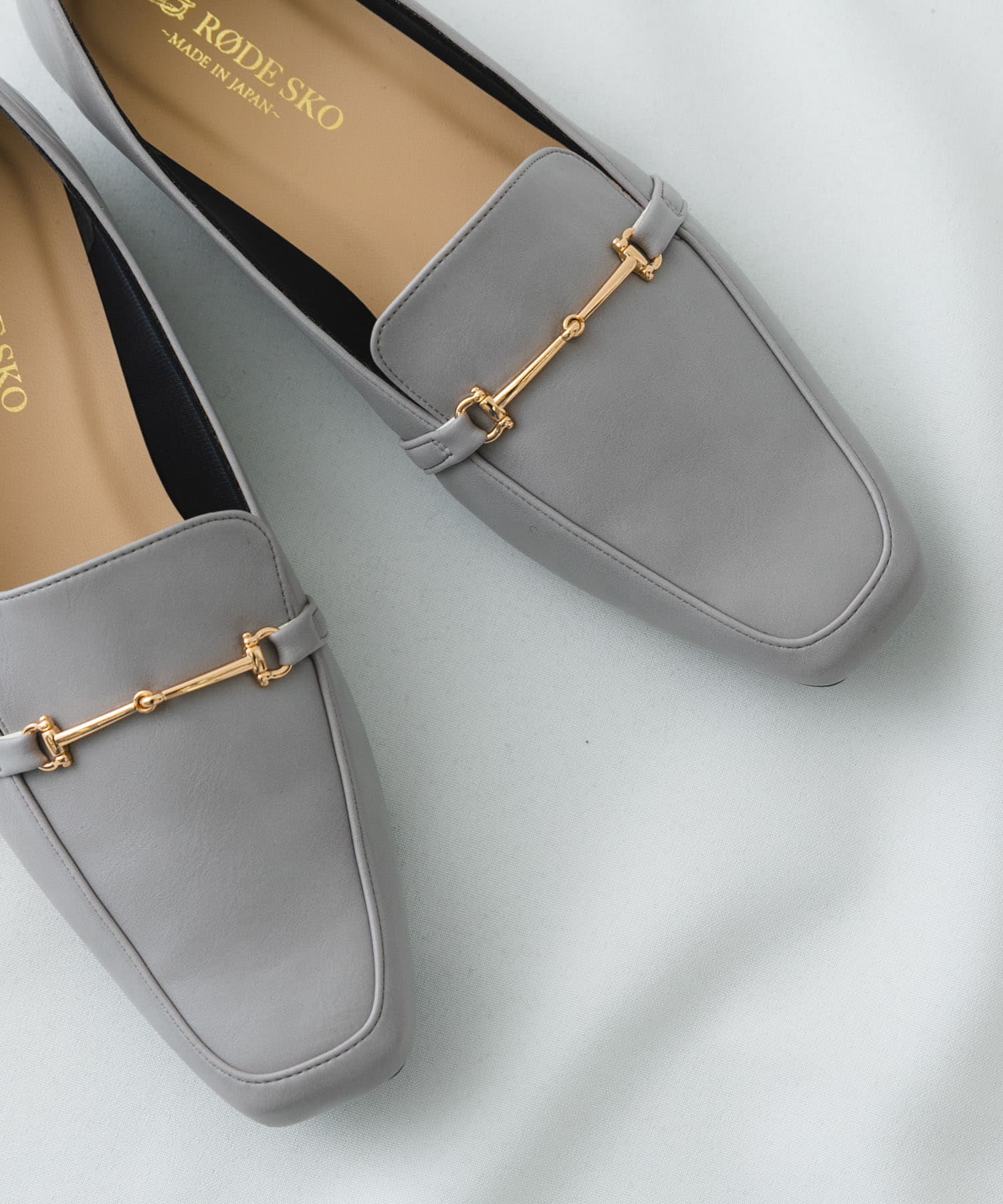 『MADE IN JAPAN』 スクエアトゥ細ビットローファー GRAY 37