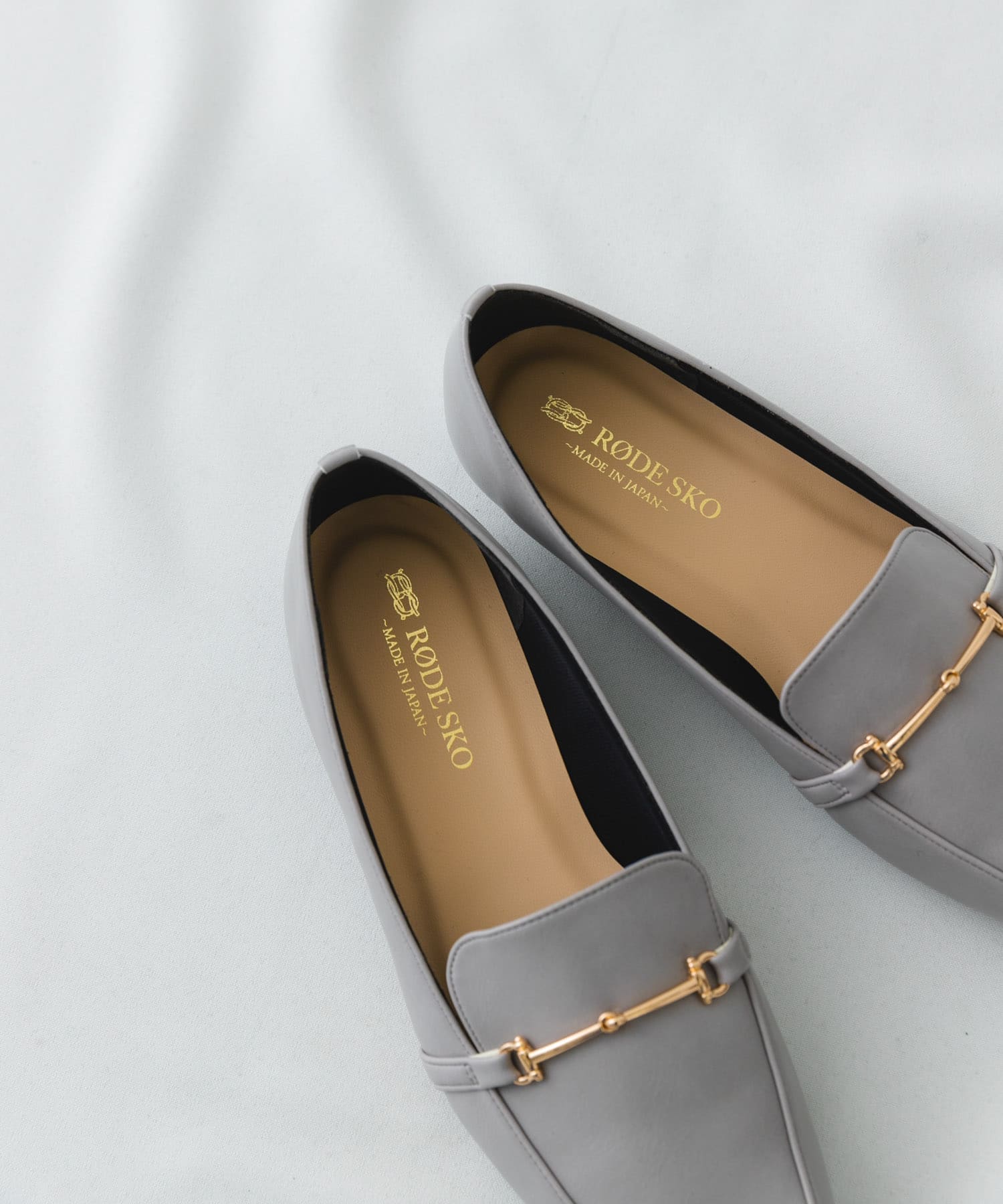 『MADE IN JAPAN』 スクエアトゥ細ビットローファー GRAY 37