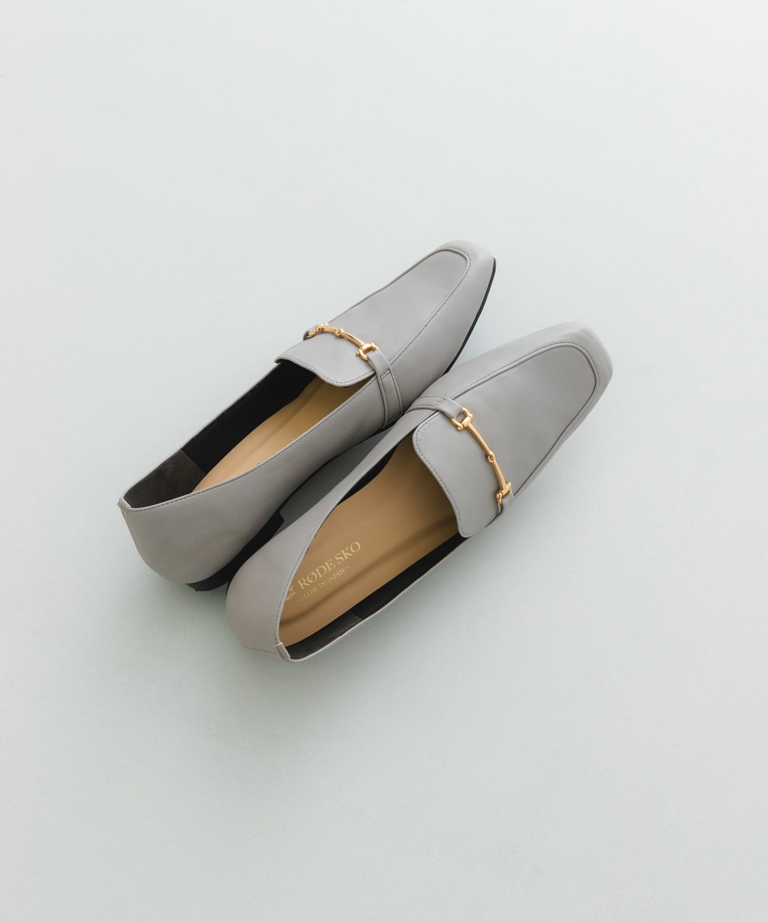 『MADE IN JAPAN』 スクエアトゥ細ビットローファー GRAY 36