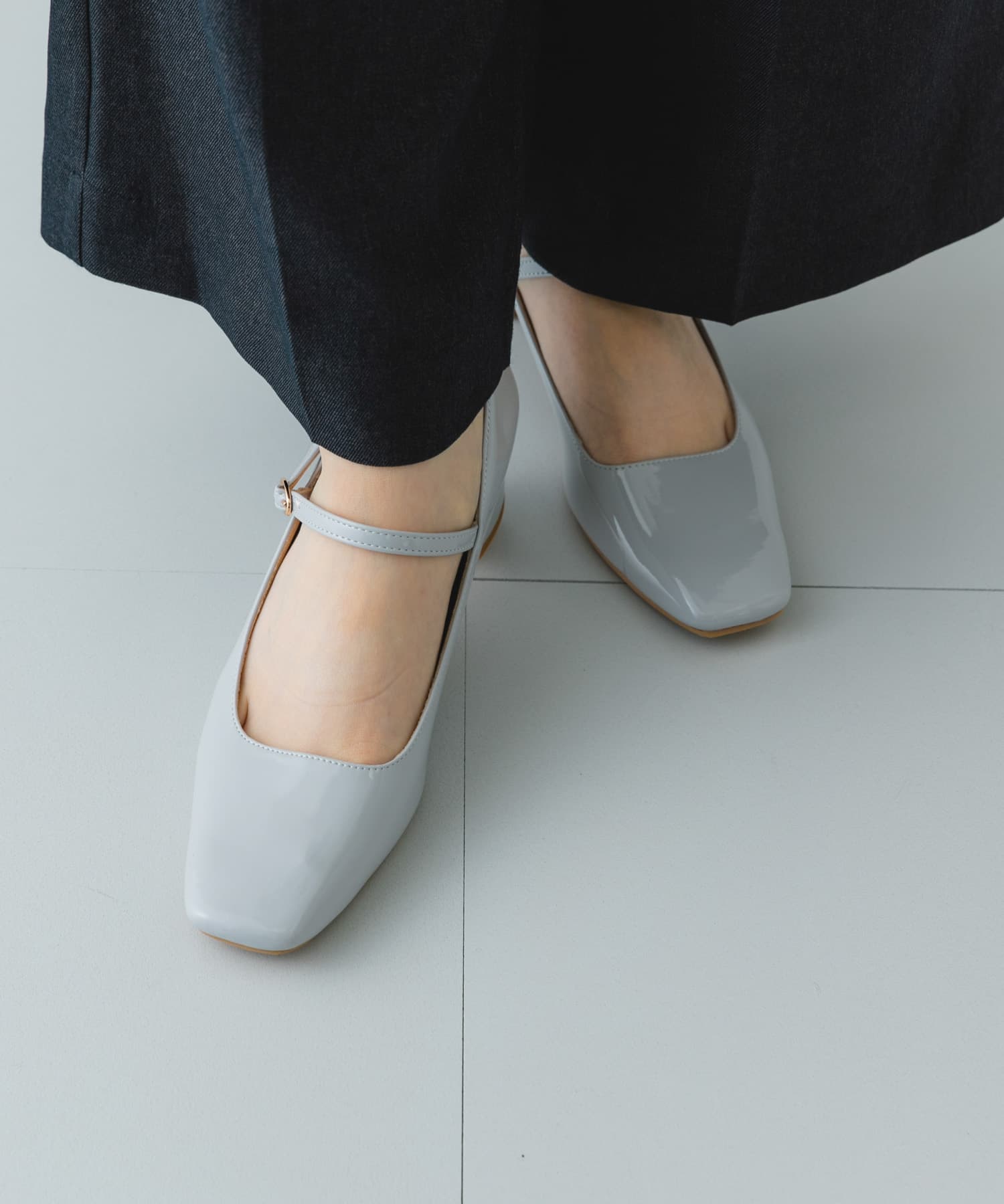 『MADE IN JAPAN』 4.5センチメリージェーンパンプス LIGHT GRAY 36
