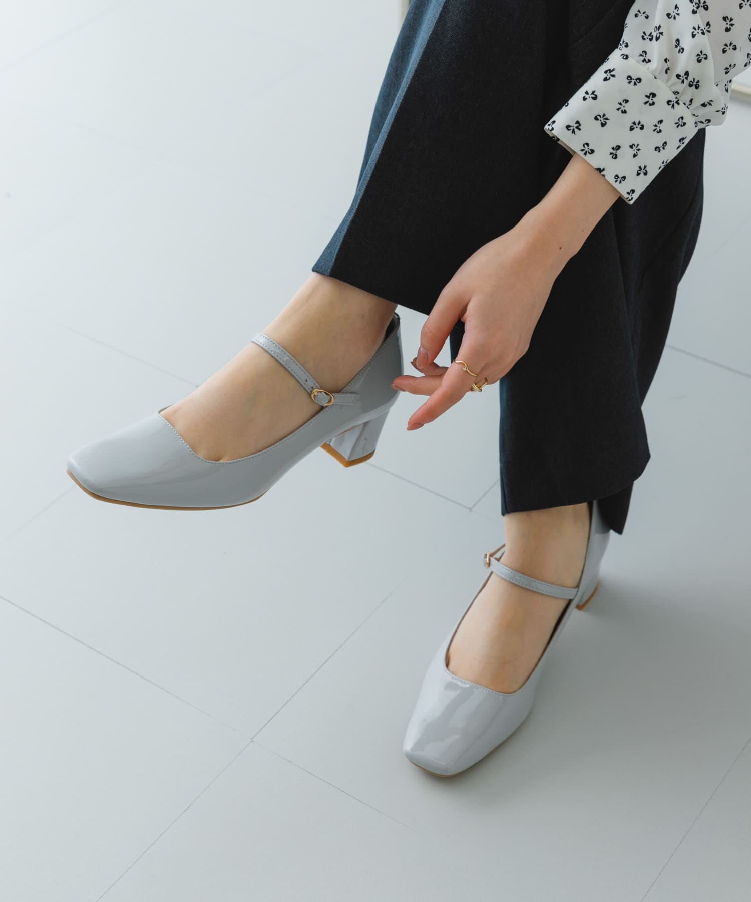『MADE IN JAPAN』 4.5センチメリージェーンパンプス LIGHT GRAY 36