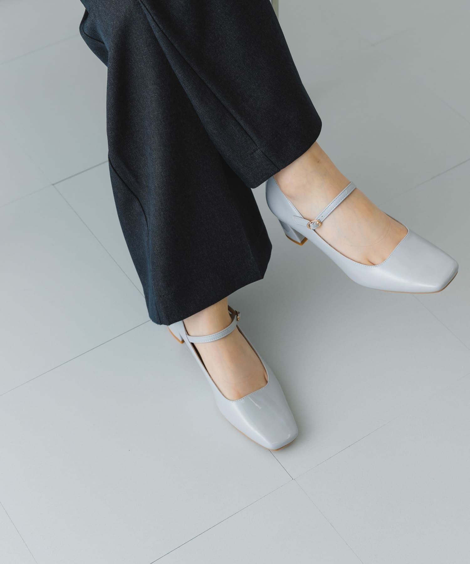 『MADE IN JAPAN』 4.5センチメリージェーンパンプス LIGHT GRAY 36