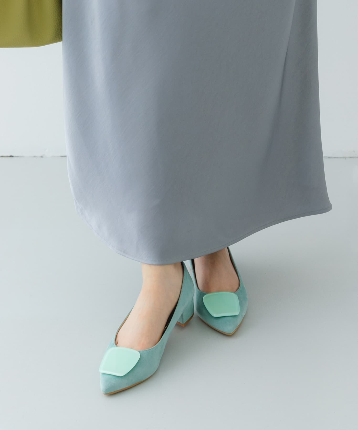 『MADE IN JAPAN』 3センチクリアバックルパンプス MINT 36