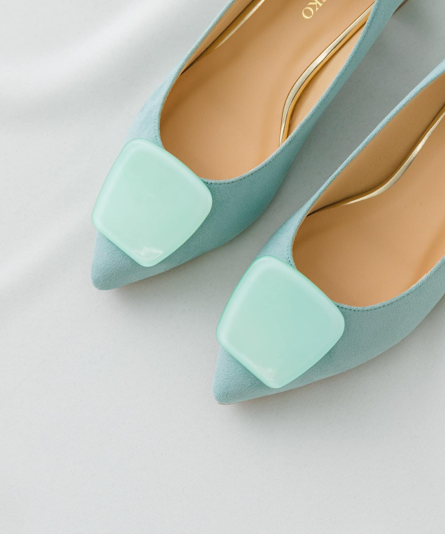 『MADE IN JAPAN』 3センチクリアバックルパンプス MINT 37