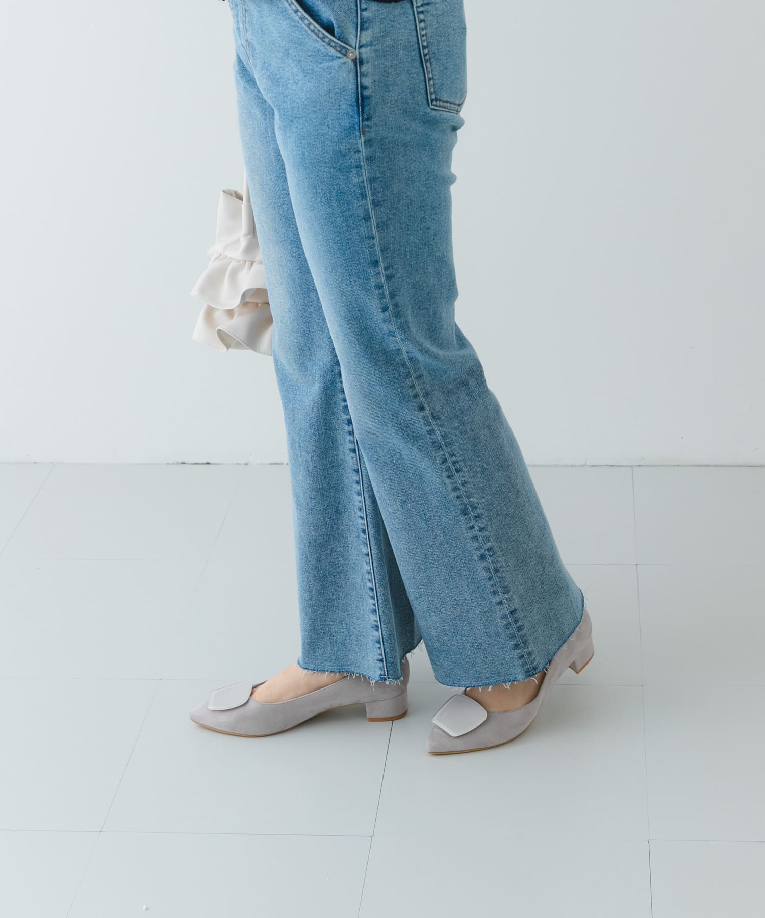 『MADE IN JAPAN』 3センチクリアバックルパンプス LIGHT GRAY 36