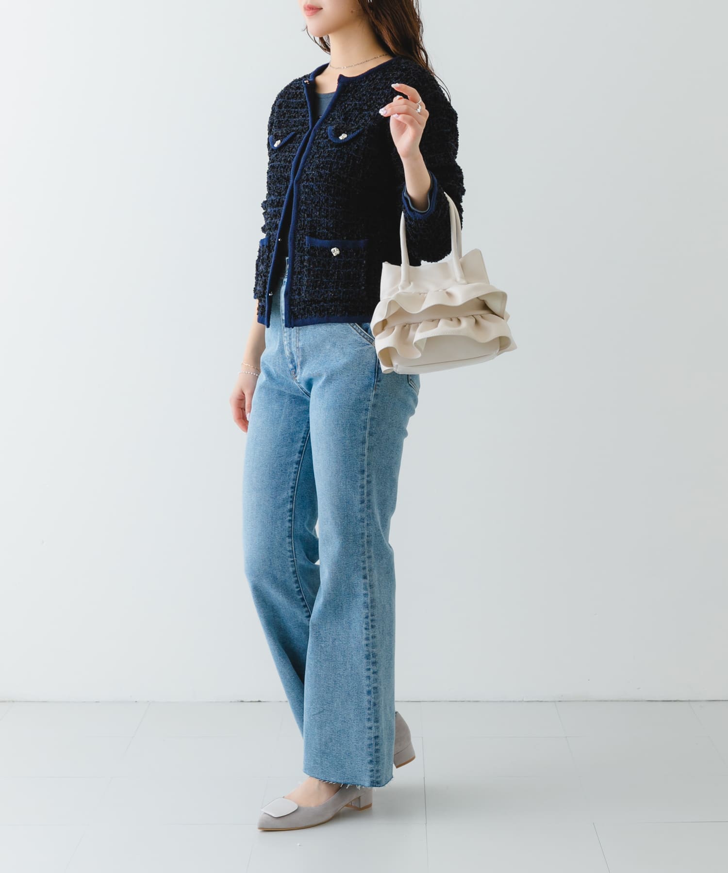 『MADE IN JAPAN』 3センチクリアバックルパンプス LIGHT GRAY 36