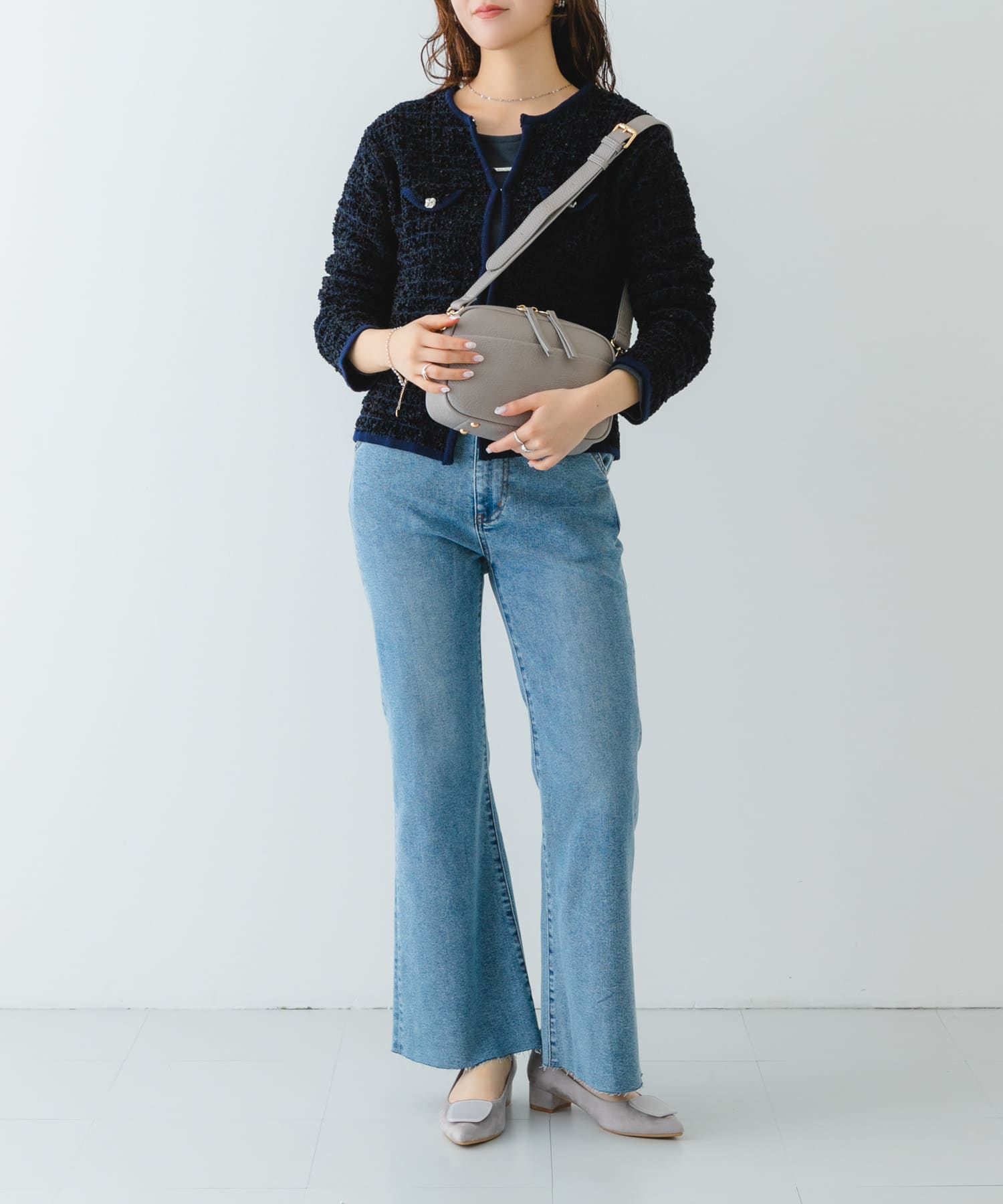 『MADE IN JAPAN』 3センチクリアバックルパンプス LIGHT GRAY 36