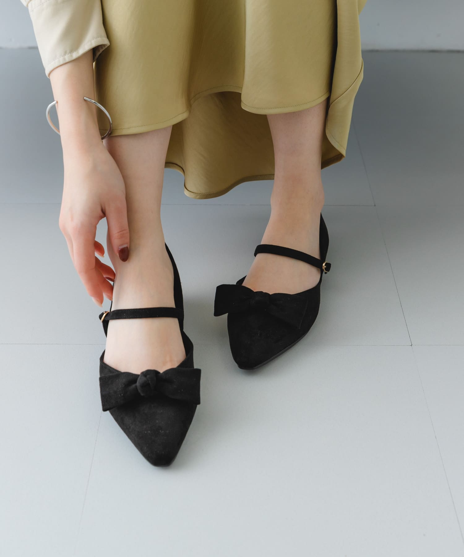 『WEB/一部店舗限定カラー』『MADE IN JAPAN』マルチWAYリボンパンプス BLACK 36
