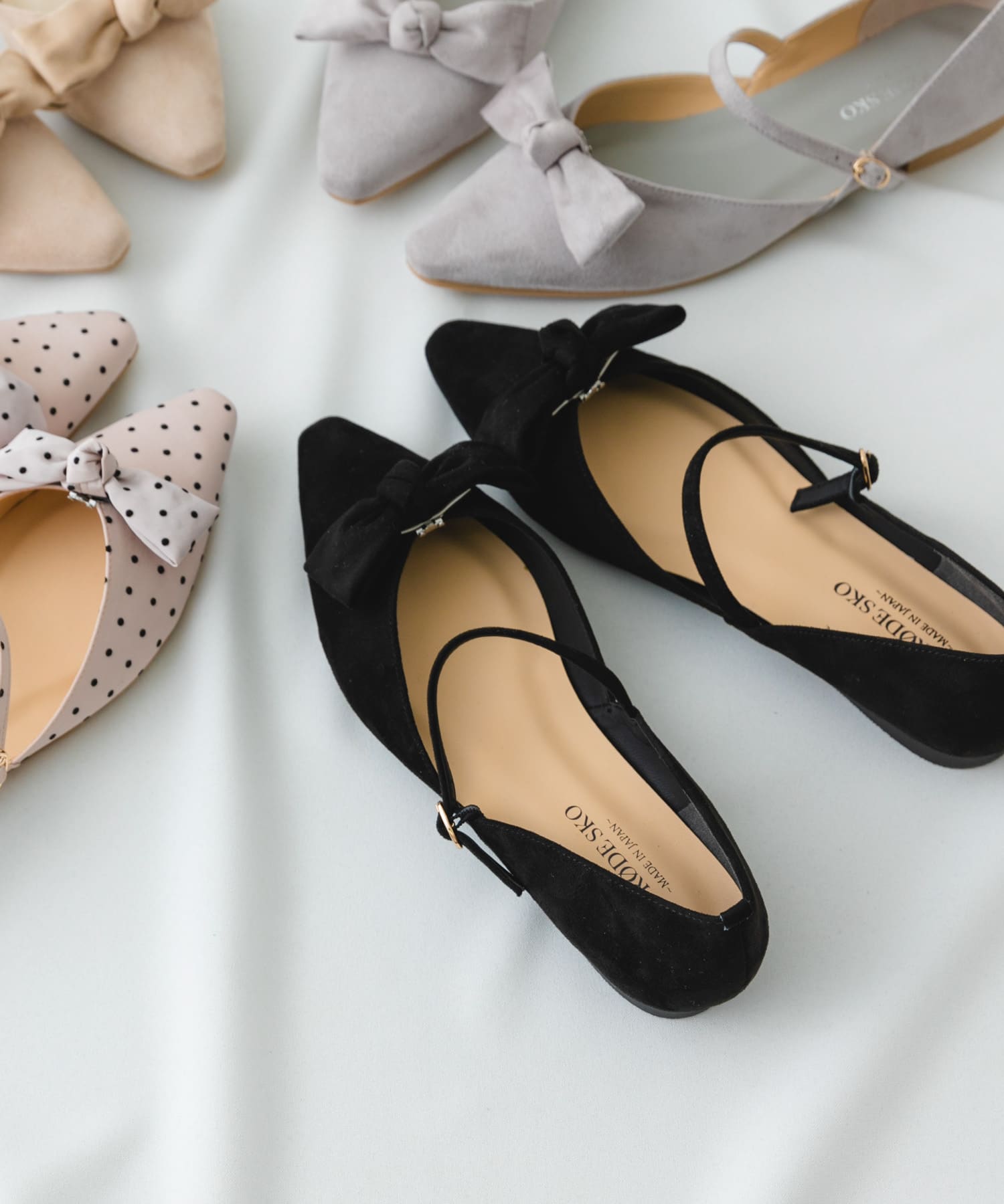 『WEB/一部店舗限定カラー』『MADE IN JAPAN』マルチWAYリボンパンプス BLACK 37