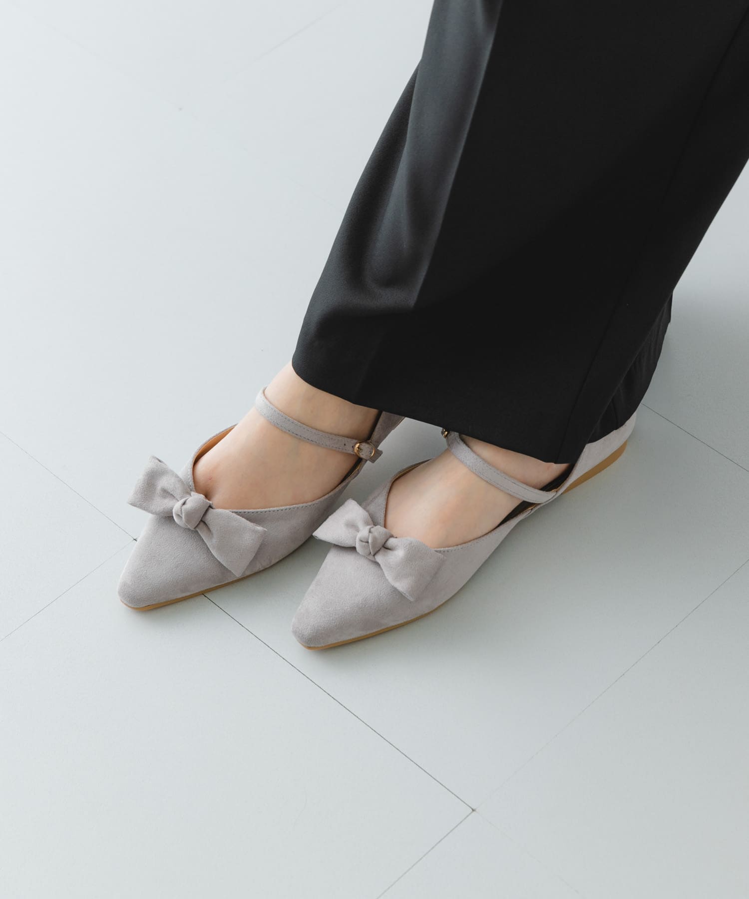 『WEB/一部店舗限定カラー』『MADE IN JAPAN』マルチWAYリボンパンプス GRAY 36