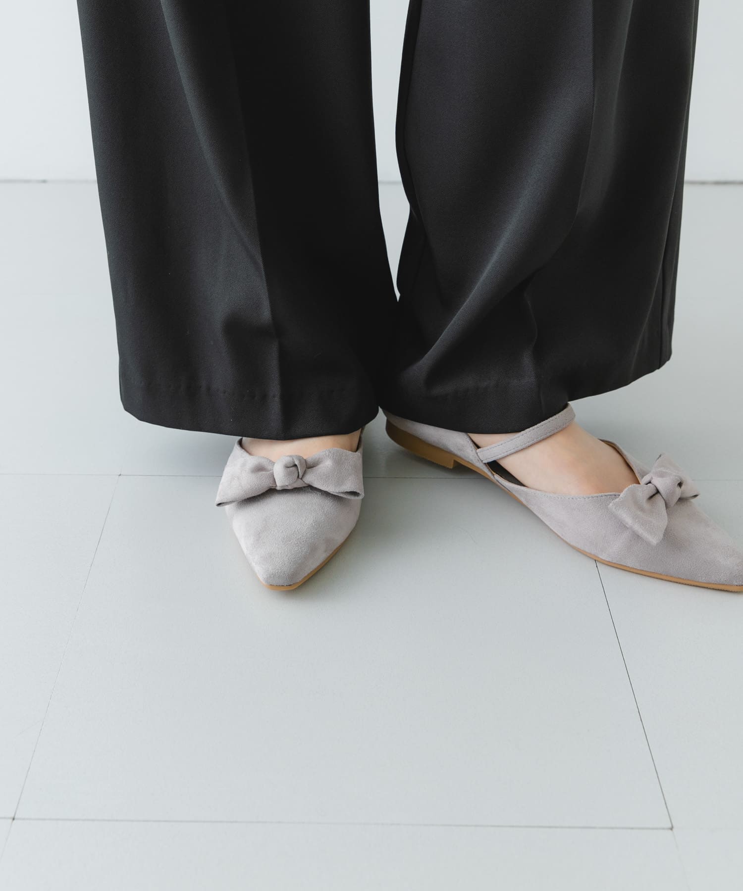 『WEB/一部店舗限定カラー』『MADE IN JAPAN』マルチWAYリボンパンプス GRAY 36